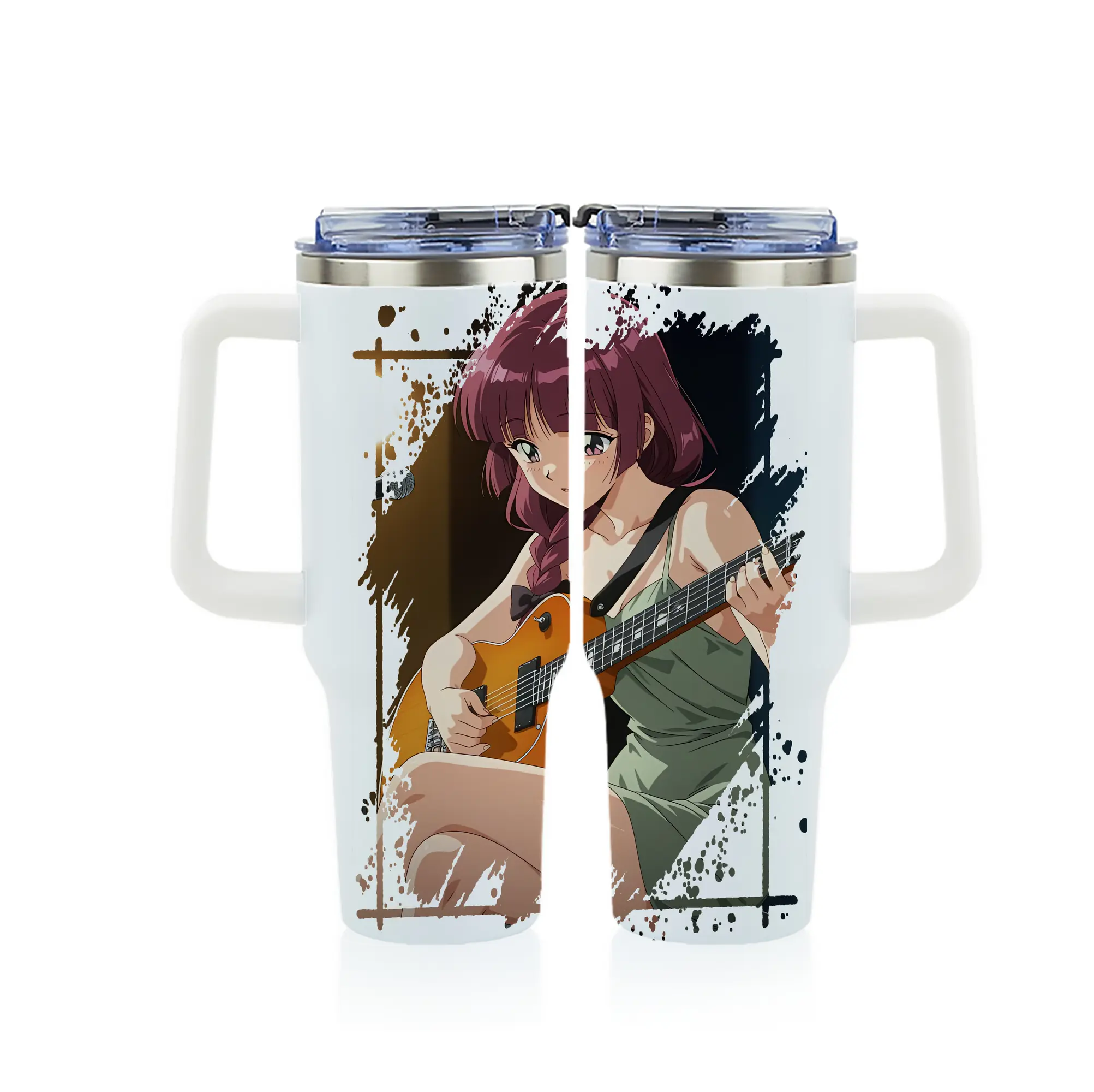 ぼっちざろっく！ グッズ,廣井きくり - 1200mL フルプリント車用タンブラー ・ 304ステンレス 内側 ・ 201ステンレス 外側 ・ 保温 保冷 ・ 通勤 ドライブ アウトドア用