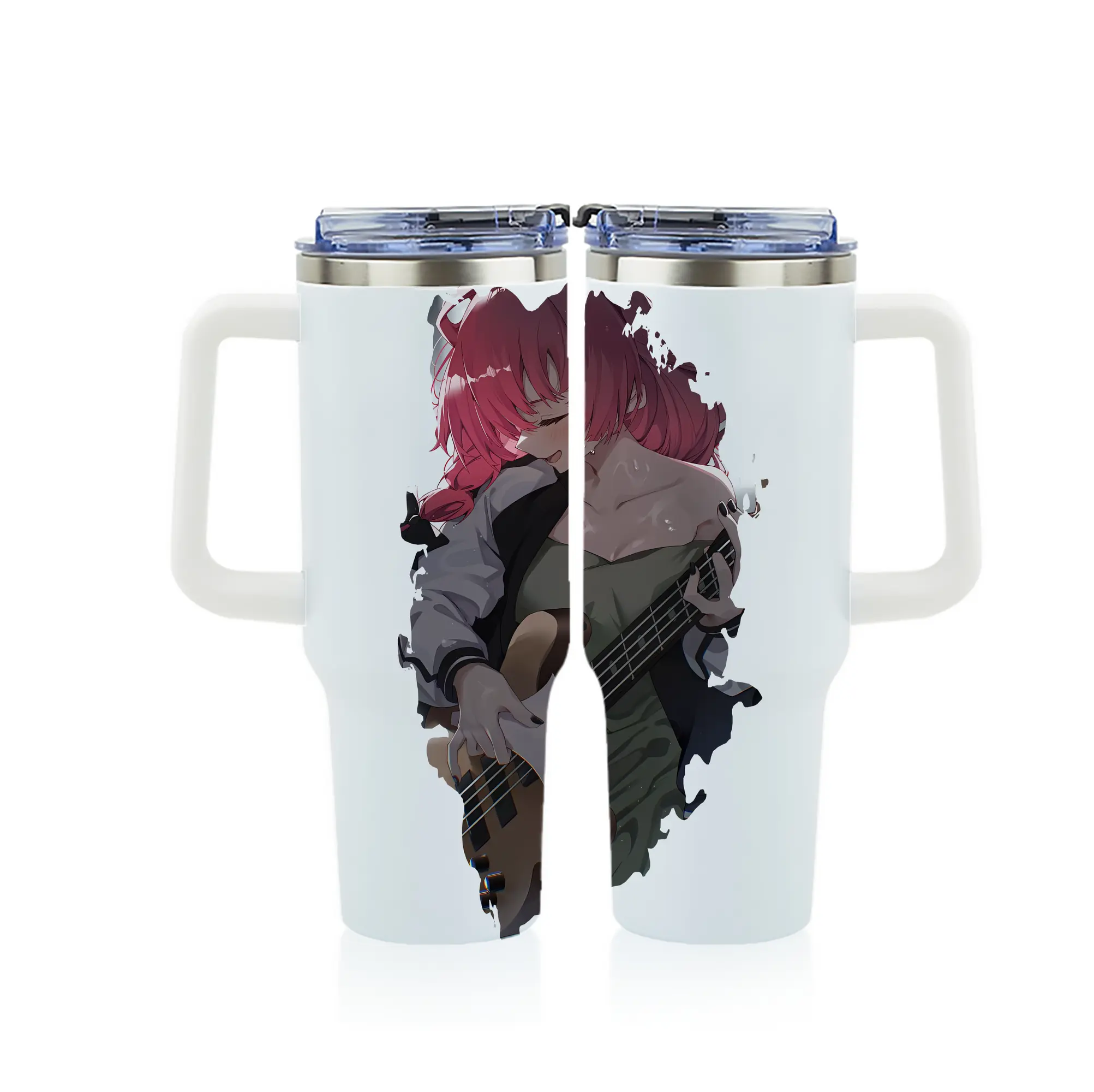 ぼっちざろっく！ グッズ,廣井きくり - 1200mL フルプリント車用タンブラー ・ 304ステンレス 内側 ・ 201ステンレス 外側 ・ 保温 保冷 ・ 通勤 ドライブ アウトドア用