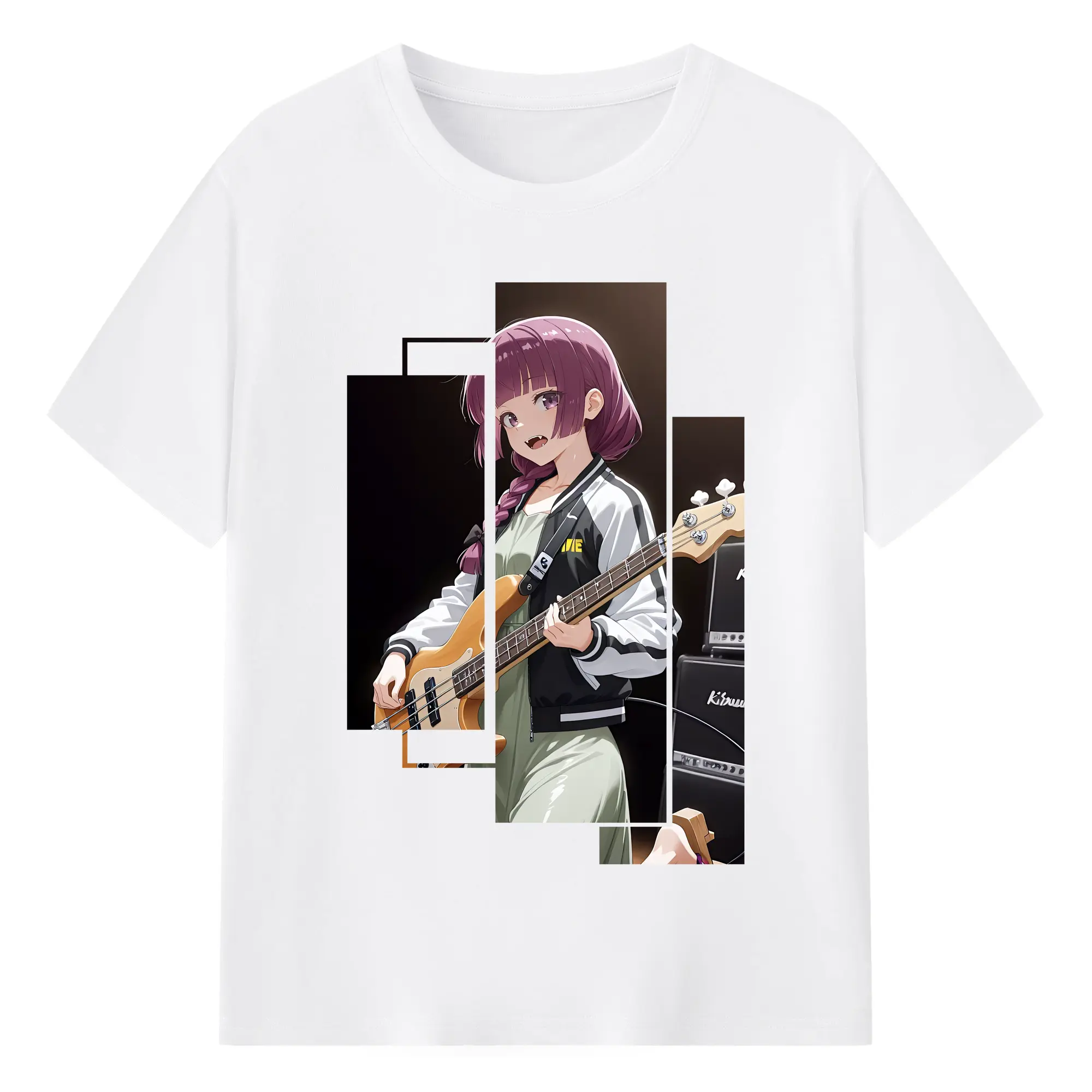 ぼっちざろっく！ グッズ,廣井きくり - 綿100％ 半袖Tシャツ ・ フロントプリント ・ 快適 通気性 ・ 日常使い 散歩 スポーツ用