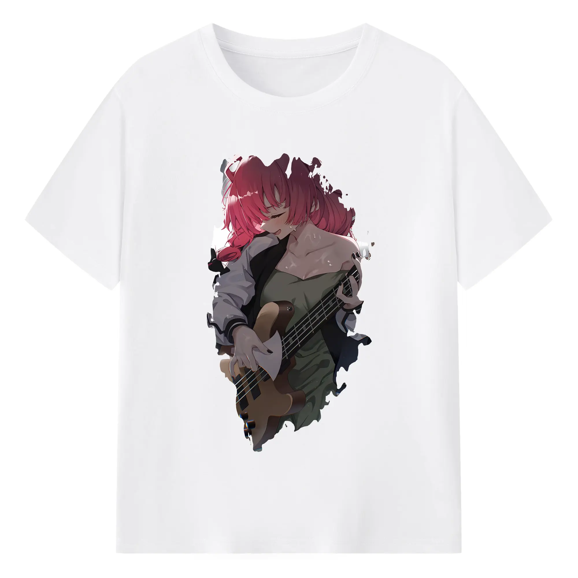 ぼっちざろっく！ グッズ,廣井きくり - 綿100％ 半袖Tシャツ ・ フロントプリント ・ 快適 通気性 ・ 日常使い 散歩 スポーツ用