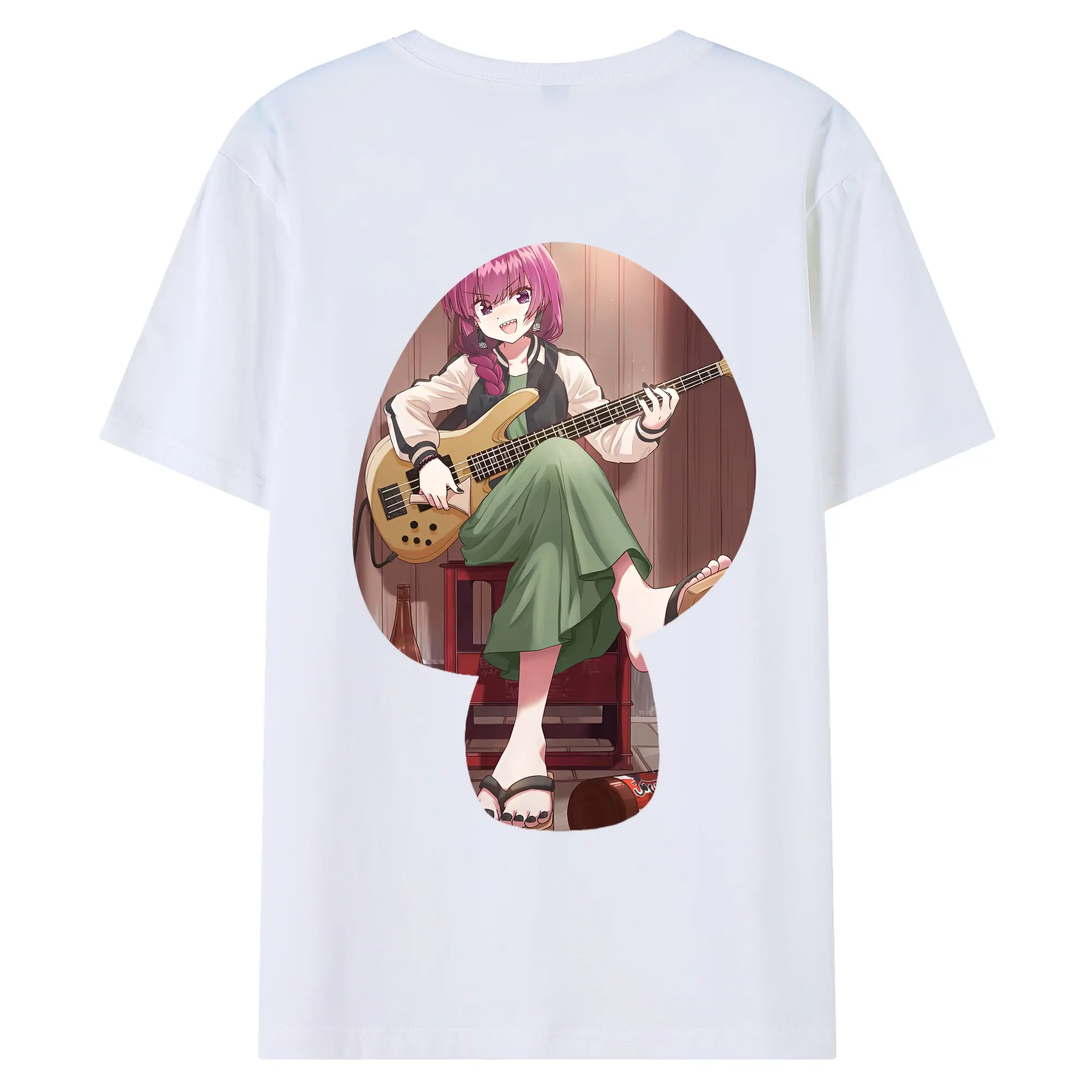 ぼっちざろっく！ グッズ,廣井きくり - 綿100％ 半袖Tシャツ ・ バックプリント ・ 快適 通気性 ・ 日常使い 散歩 スポーツ用