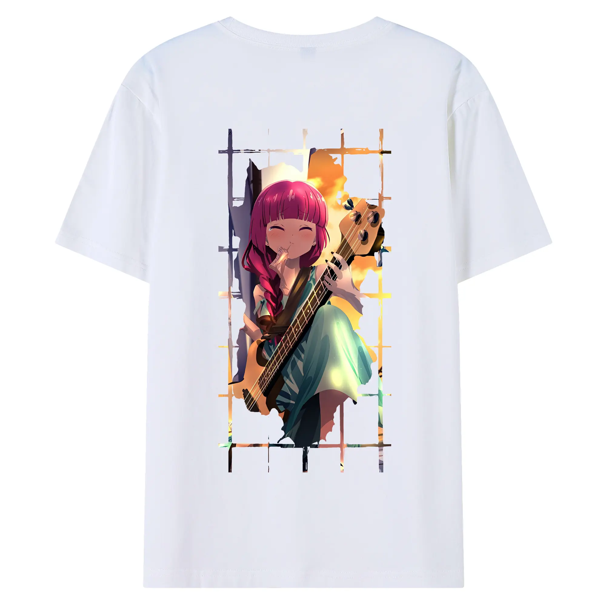 ぼっちざろっく！ グッズ,廣井きくり - 綿100％ 半袖Tシャツ ・ バックプリント ・ 快適 通気性 ・ 日常使い 散歩 スポーツ用