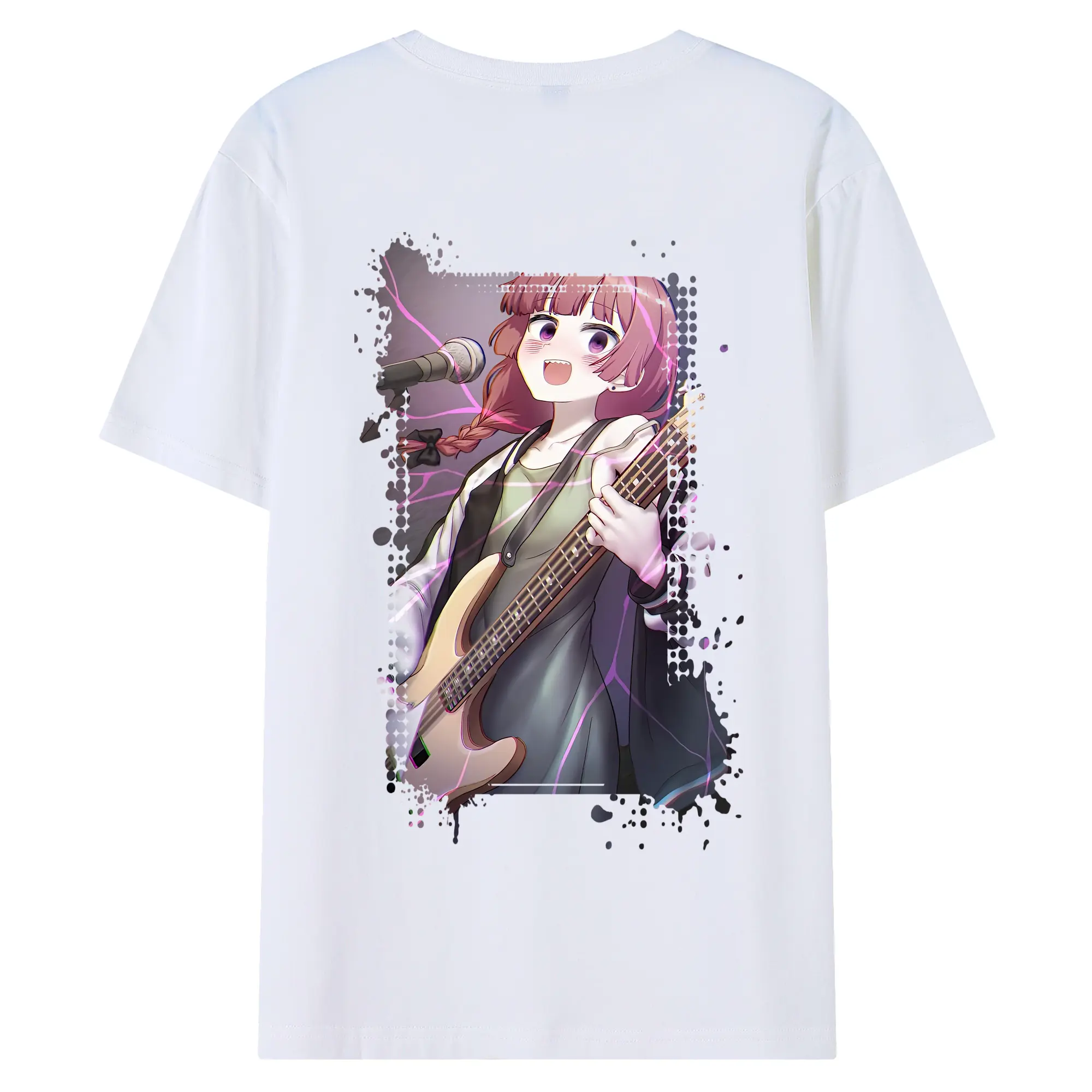 ぼっちざろっく！ グッズ,廣井きくり - 綿100％ 半袖Tシャツ ・ バックプリント ・ 快適 通気性 ・ 日常使い 散歩 スポーツ用