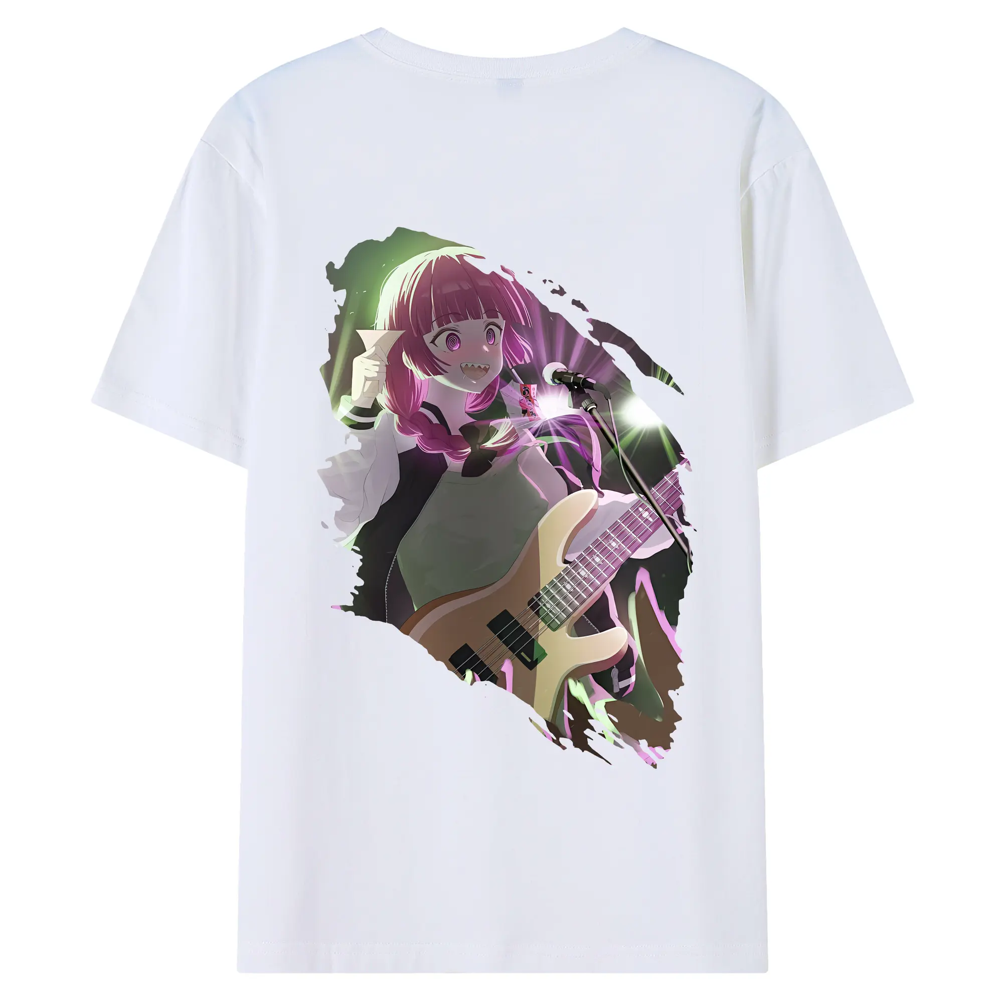 ぼっちざろっく！ グッズ,廣井きくり - 綿100％ 半袖Tシャツ ・ バックプリント ・ 快適 通気性 ・ 日常使い 散歩 スポーツ用