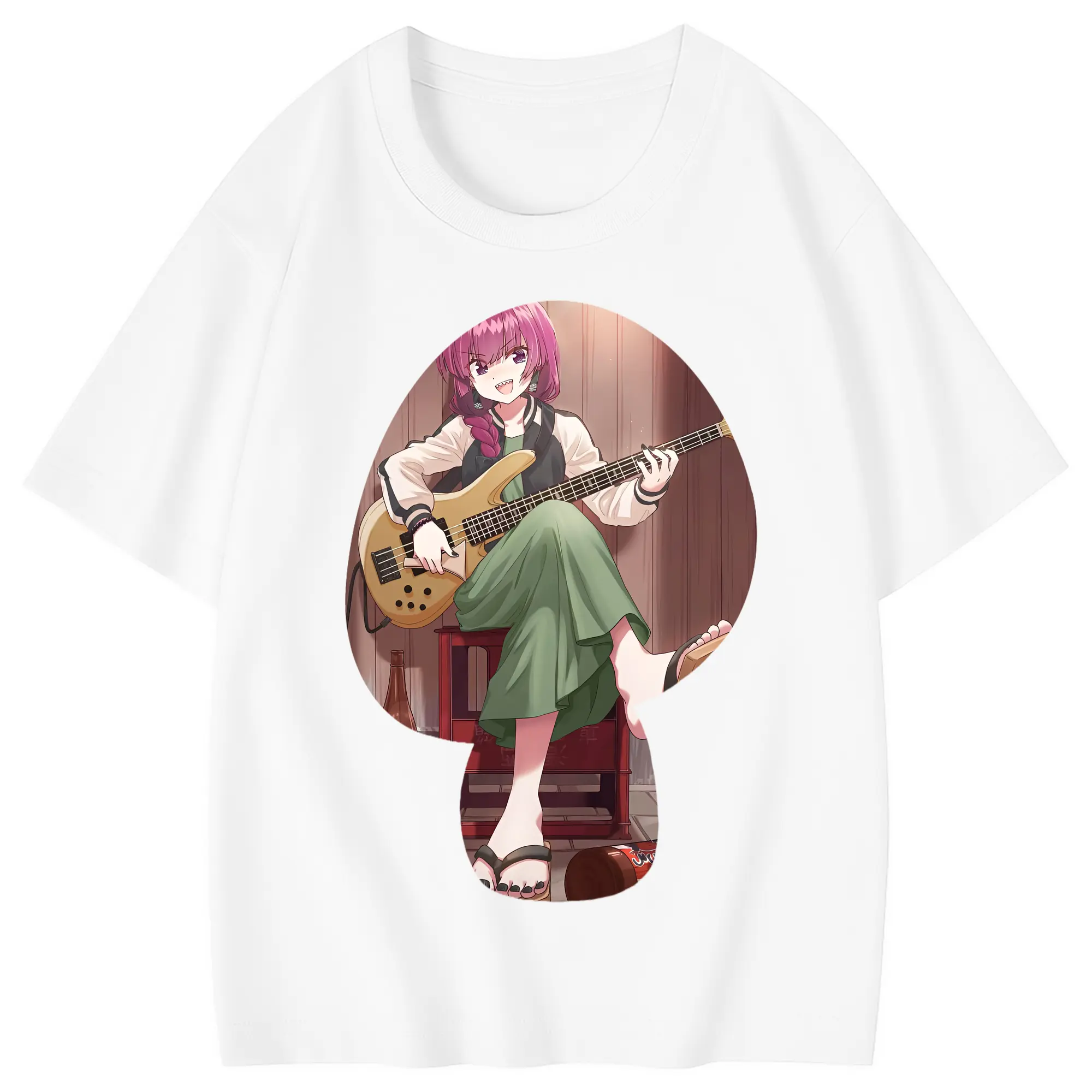 ぼっちざろっく！ グッズ,廣井きくり - 綿100％ キッズTシャツ ・ フロントプリント ・ 快適 通気性 ・ スポーツ カジュアル 散歩用