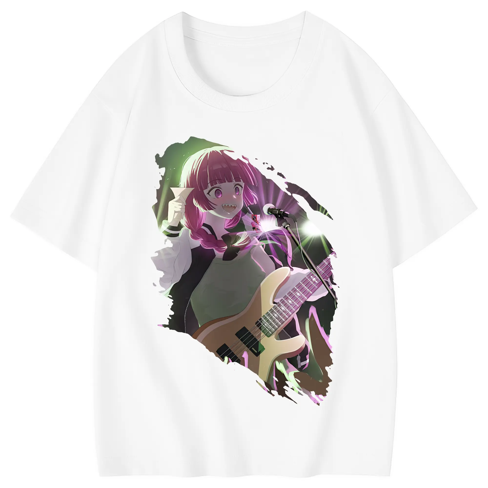 ぼっちざろっく！ グッズ,廣井きくり - 綿100％ キッズTシャツ ・ フロントプリント ・ 快適 通気性 ・ スポーツ カジュアル 散歩用