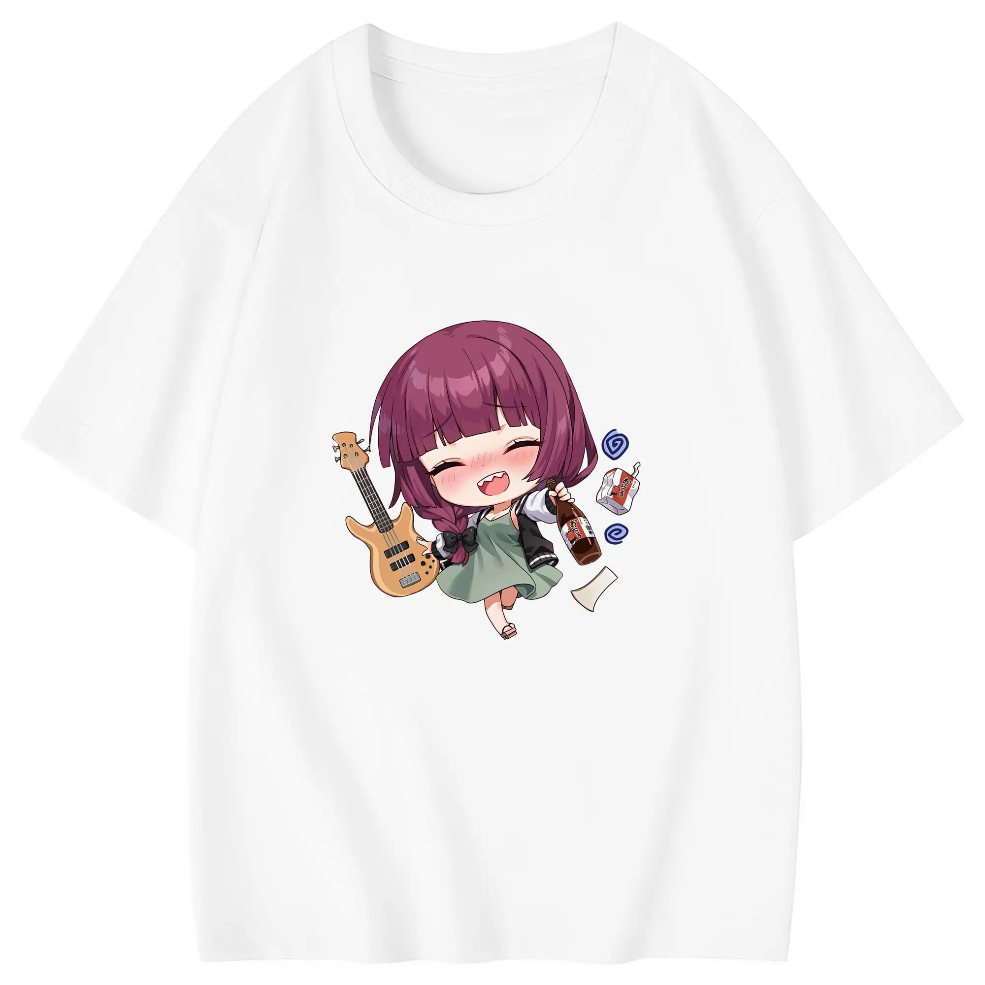 ぼっちざろっく！ グッズ,廣井きくり - 綿100％ キッズTシャツ ・ フロントプリント ・ 快適 通気性 ・ スポーツ カジュアル 散歩用