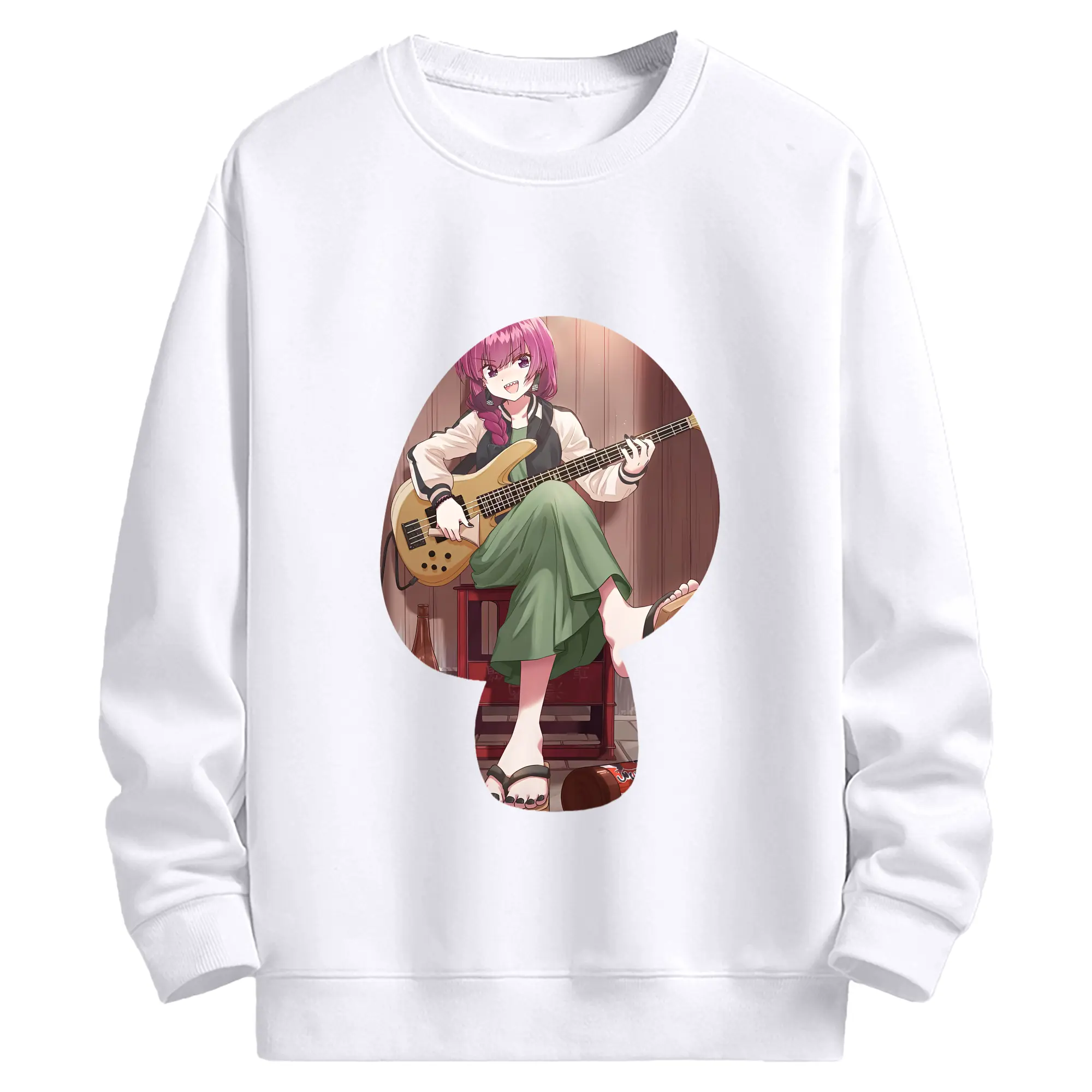 ぼっちざろっく！ グッズ,廣井きくり - 高品質 クルーネック スウェット ・ コットン59％ ポリエステル41％ ・ ユニセックス 長袖 トレーナー ・ カジュアル デイリー スポーツ 散歩用