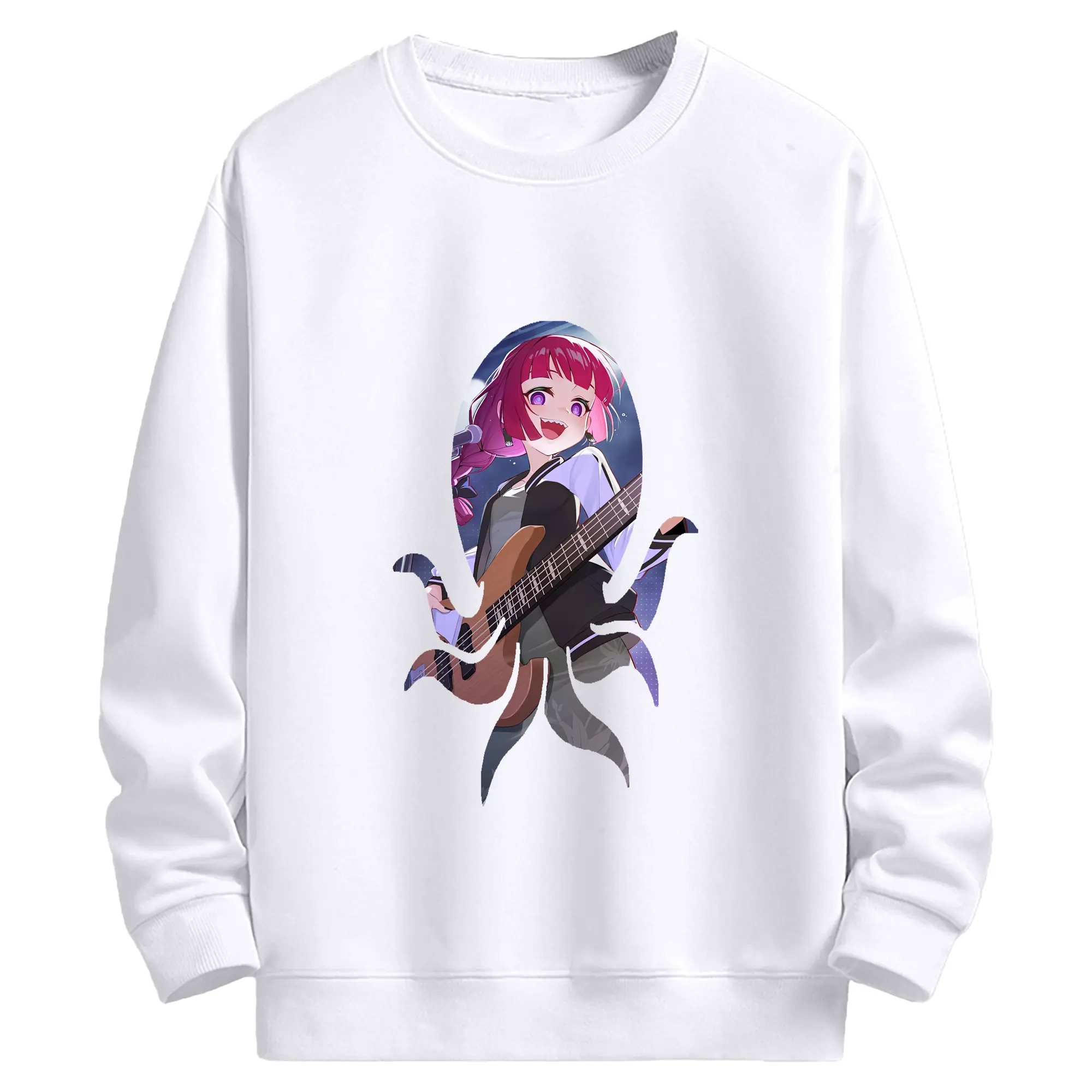 ぼっちざろっく！ グッズ,廣井きくり - 高品質 クルーネック スウェット ・ コットン59％ ポリエステル41％ ・ ユニセックス 長袖 トレーナー ・ カジュアル デイリー スポーツ 散歩用