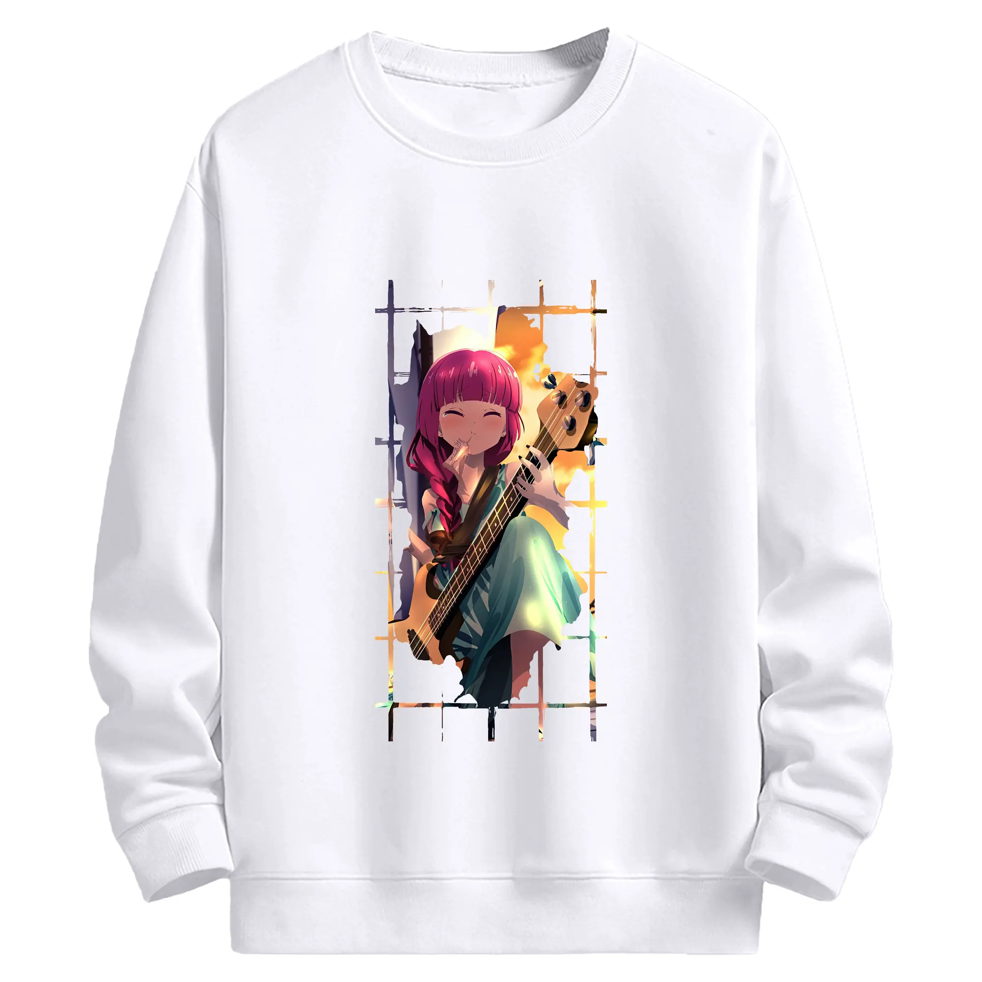 ぼっちざろっく！ グッズ,廣井きくり - 高品質 クルーネック スウェット ・ コットン59％ ポリエステル41％ ・ ユニセックス 長袖 トレーナー ・ カジュアル デイリー スポーツ 散歩用