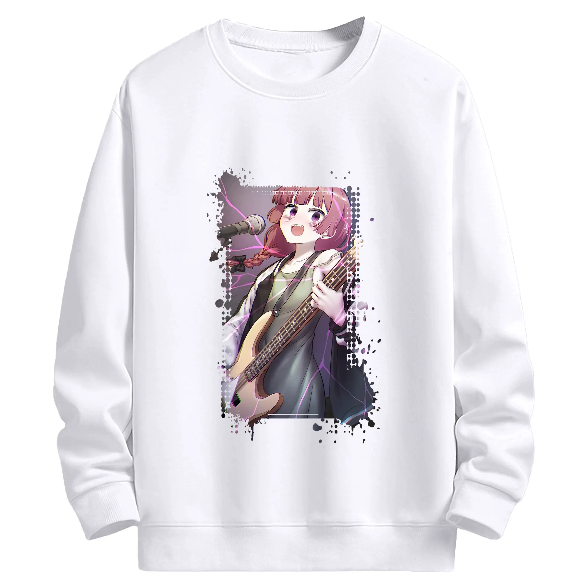 ぼっちざろっく！ グッズ,廣井きくり - 高品質 クルーネック スウェット ・ コットン59％ ポリエステル41％ ・ ユニセックス 長袖 トレーナー ・ カジュアル デイリー スポーツ 散歩用