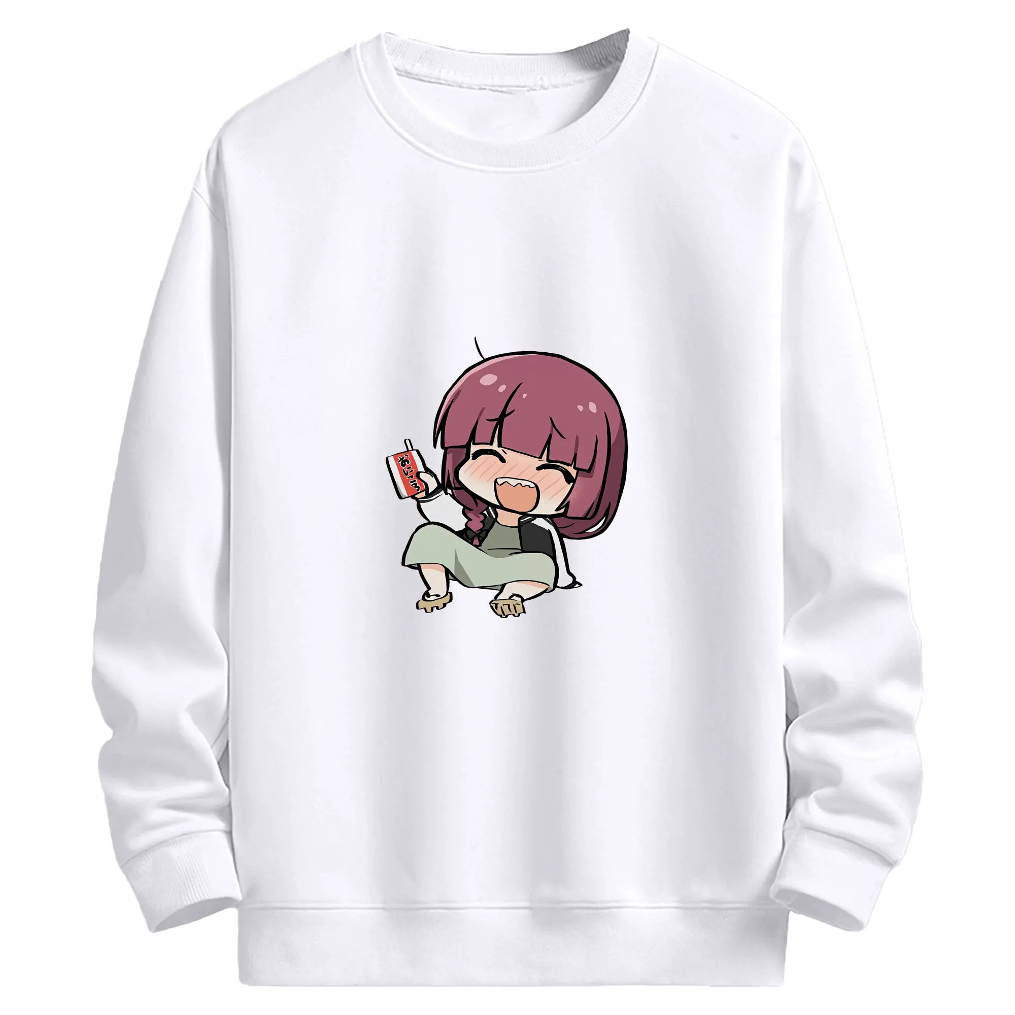 ぼっちざろっく！ グッズ,廣井きくり - 高品質 クルーネック スウェット ・ コットン59％ ポリエステル41％ ・ ユニセックス 長袖 トレーナー ・ カジュアル デイリー スポーツ 散歩用