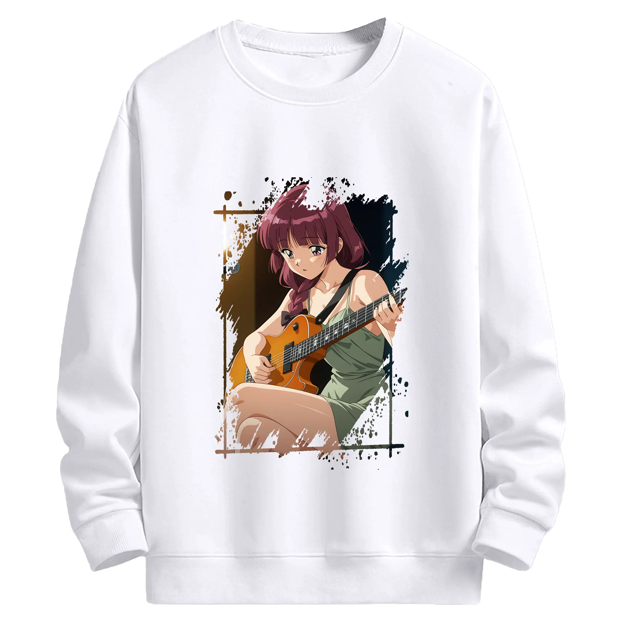 ぼっちざろっく！ グッズ,廣井きくり - 高品質 クルーネック スウェット ・ コットン59％ ポリエステル41％ ・ ユニセックス 長袖 トレーナー ・ カジュアル デイリー スポーツ 散歩用