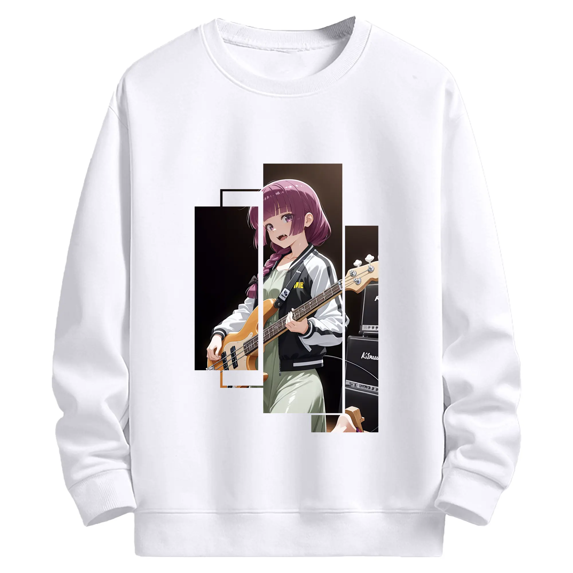 ぼっちざろっく！ グッズ,廣井きくり - 高品質 クルーネック スウェット ・ コットン59％ ポリエステル41％ ・ ユニセックス 長袖 トレーナー ・ カジュアル デイリー スポーツ 散歩用