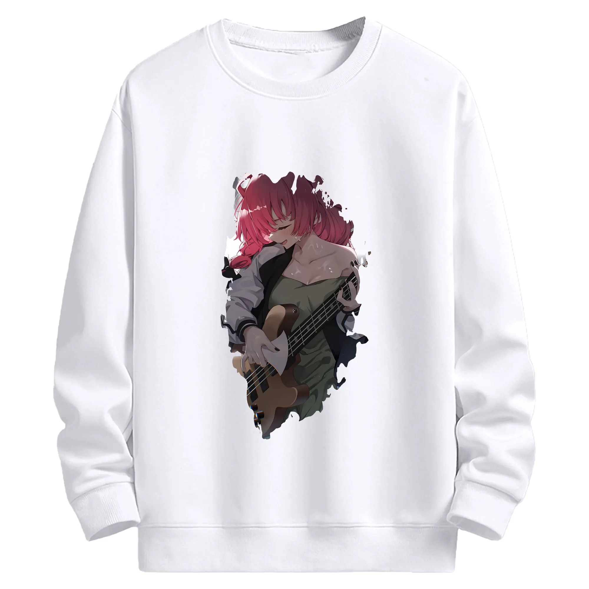 ぼっちざろっく！ グッズ,廣井きくり - 高品質 クルーネック スウェット ・ コットン59％ ポリエステル41％ ・ ユニセックス 長袖 トレーナー ・ カジュアル デイリー スポーツ 散歩用