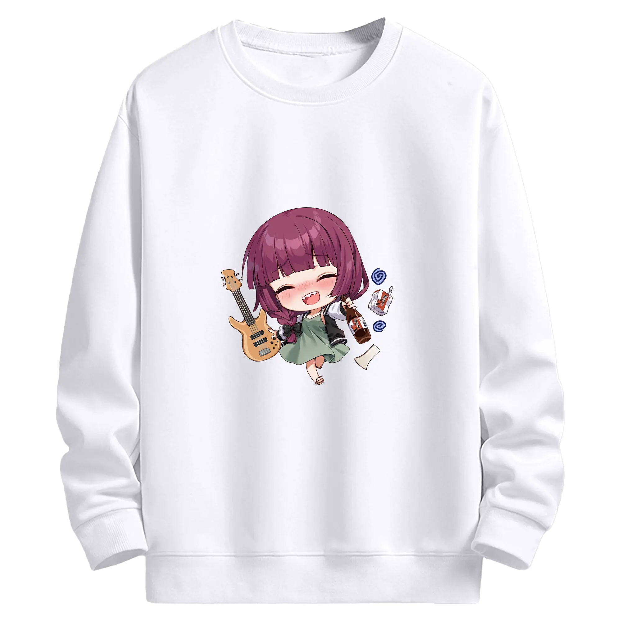 ぼっちざろっく！ グッズ,廣井きくり - 高品質 クルーネック スウェット ・ コットン59％ ポリエステル41％ ・ ユニセックス 長袖 トレーナー ・ カジュアル デイリー スポーツ 散歩用