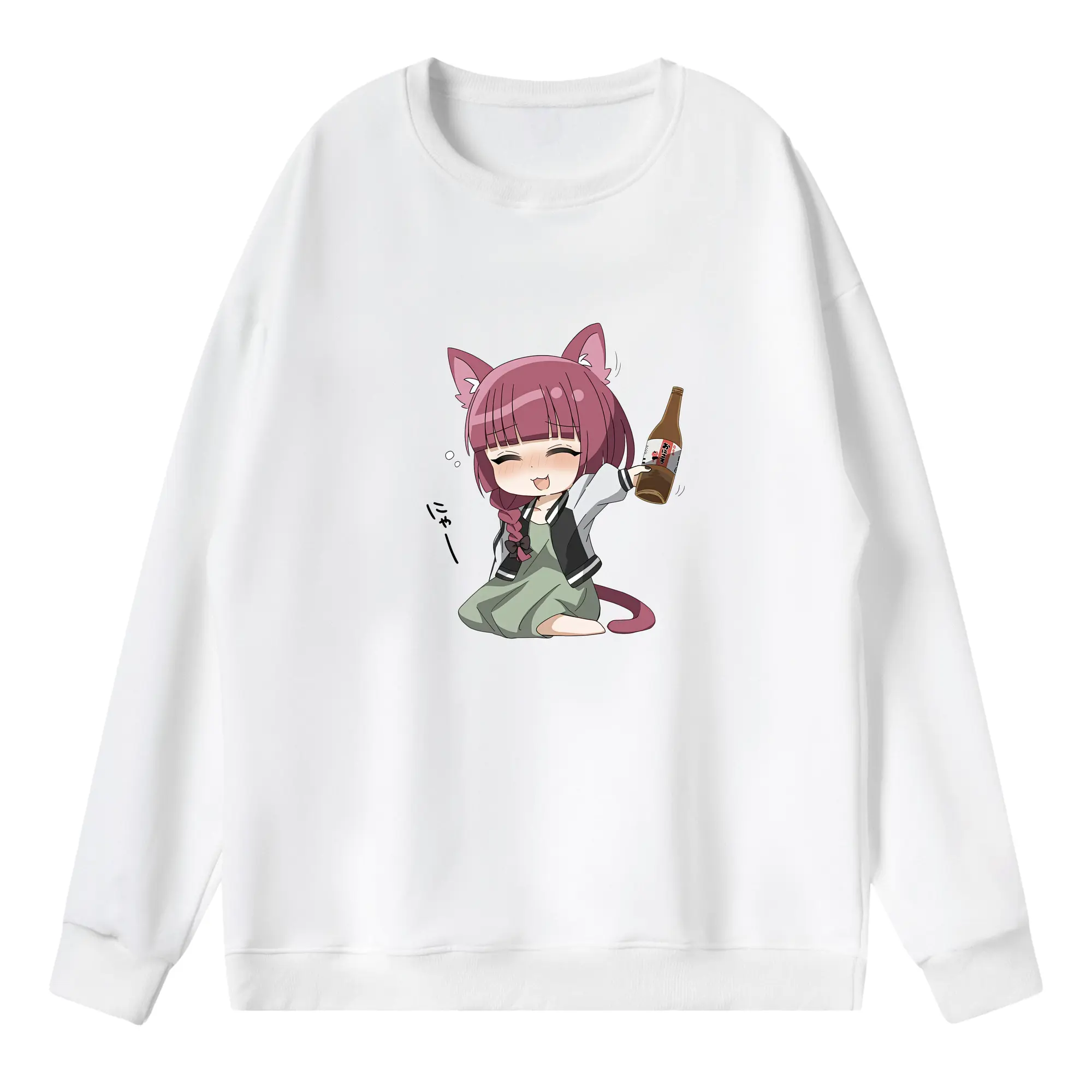 ぼっちざろっく！ グッズ,廣井きくり - 薄手 クルーネック スウェット 裏毛260g · ポリエステル 春秋向け カジュアル 男女兼用 · トレーナー デイリー スポーツ 散歩に最適