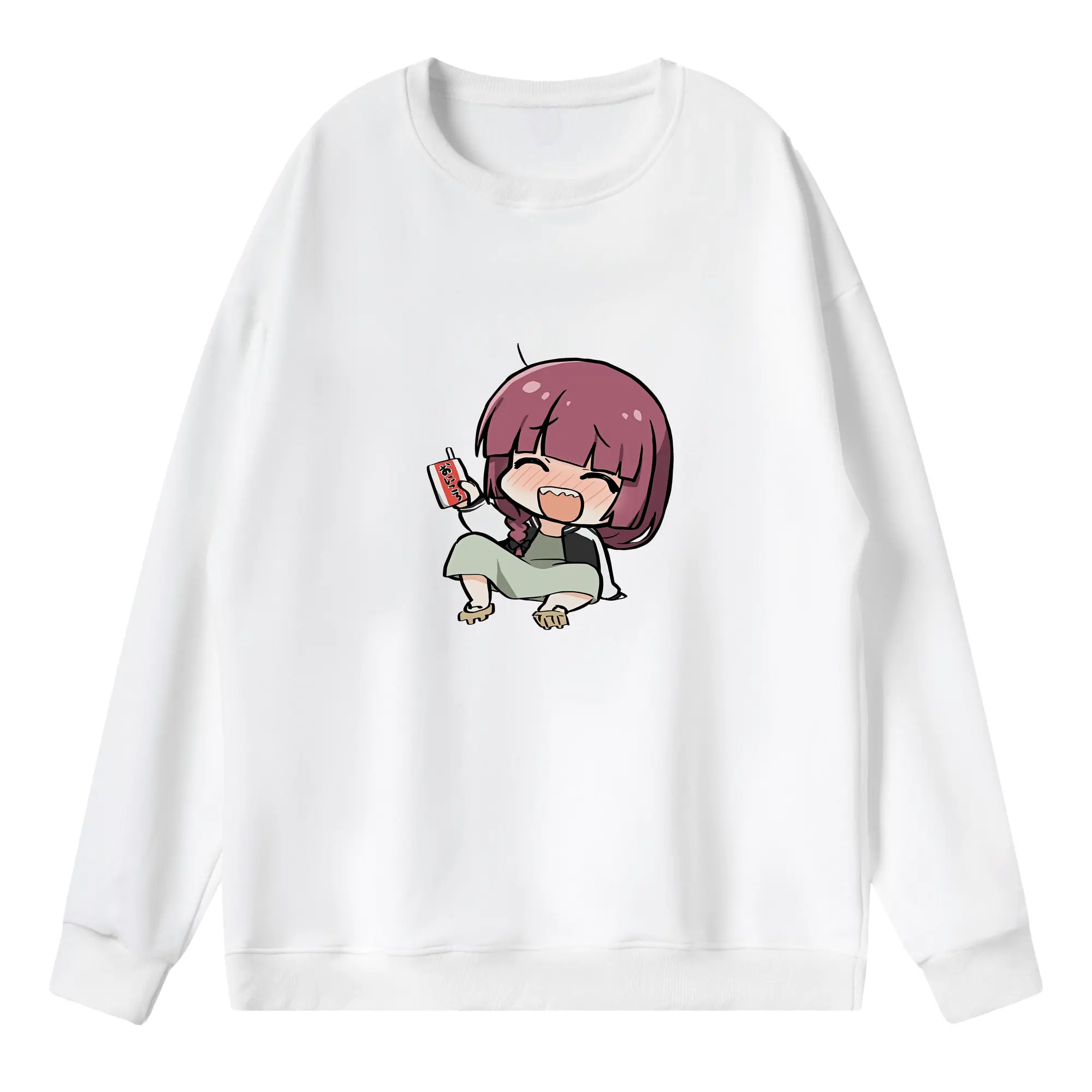 ぼっちざろっく！ グッズ,廣井きくり - 薄手 クルーネック スウェット 裏毛260g · ポリエステル 春秋向け カジュアル 男女兼用 · トレーナー デイリー スポーツ 散歩に最適