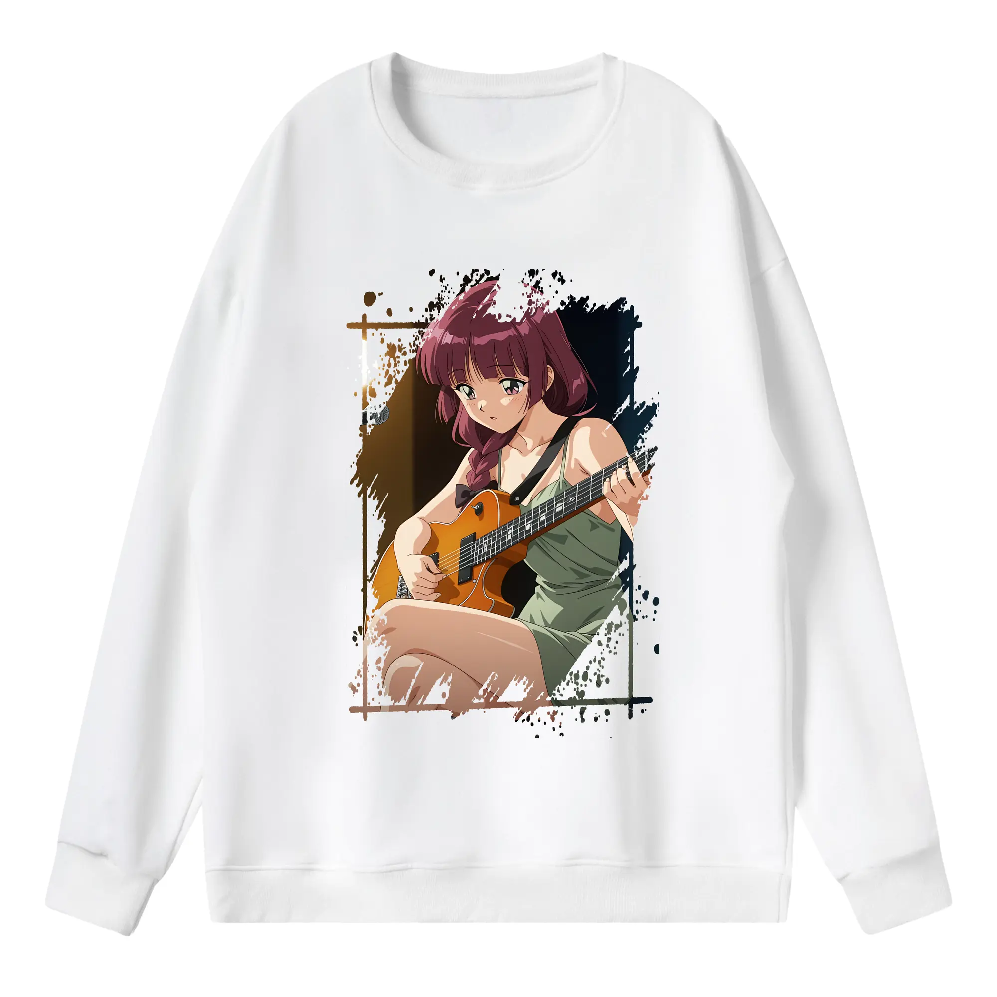 ぼっちざろっく！ グッズ,廣井きくり - 薄手 クルーネック スウェット 裏毛260g · ポリエステル 春秋向け カジュアル 男女兼用 · トレーナー デイリー スポーツ 散歩に最適