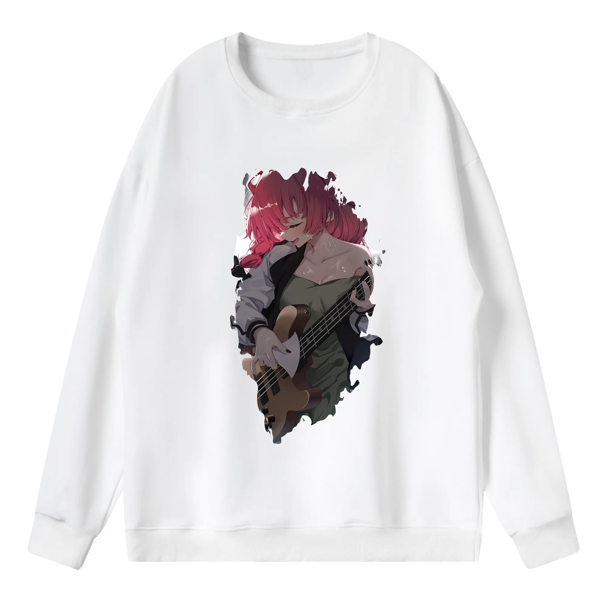 ぼっちざろっく！ グッズ,廣井きくり - 薄手 クルーネック スウェット 裏毛260g · ポリエステル 春秋向け カジュアル 男女兼用 · トレーナー デイリー スポーツ 散歩に最適