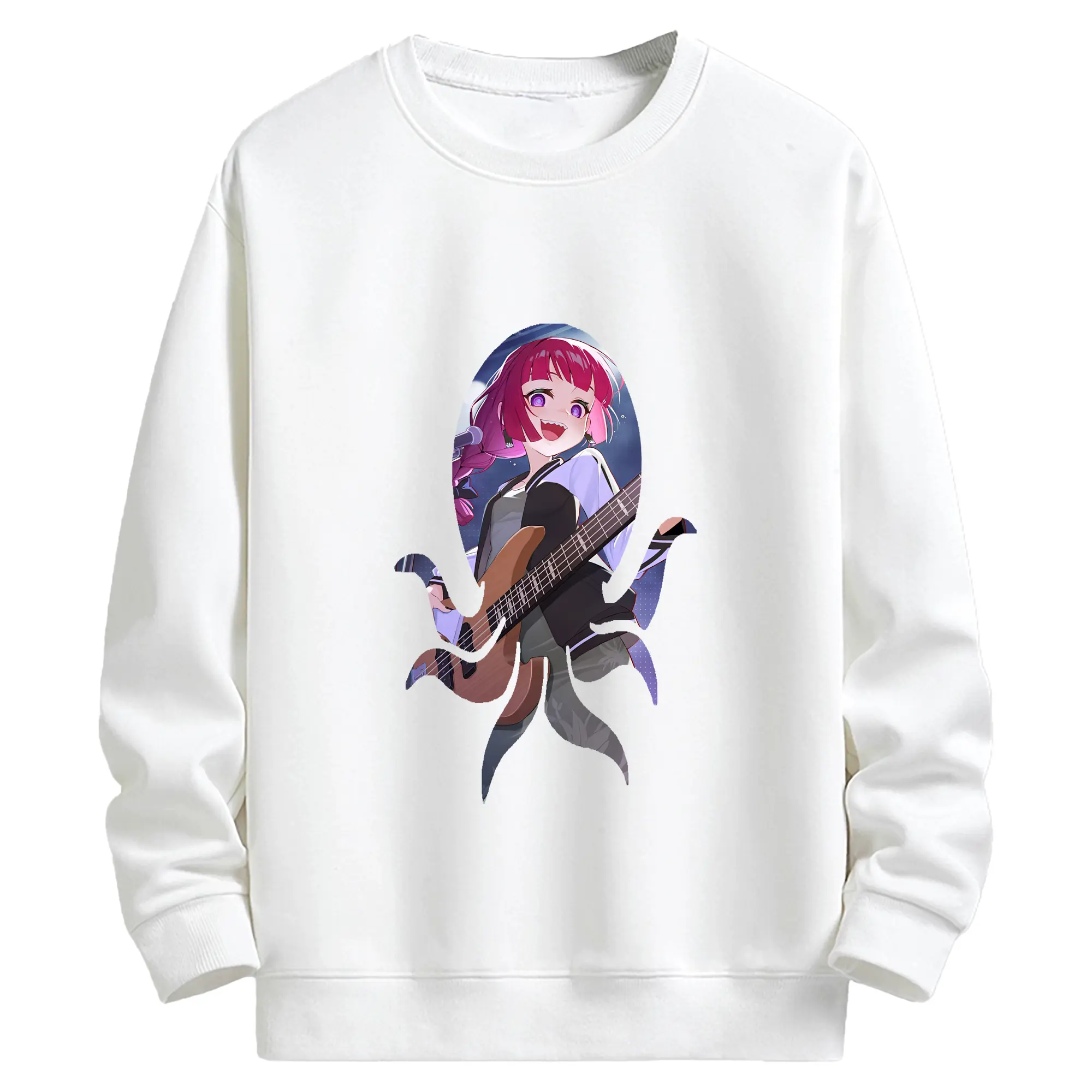 ぼっちざろっく！ グッズ,廣井きくり - キッズ クルーネックスウェットシャツ ・ フロントプリント ・ 綿80％ ポリエステル20％ ・ 快適 通学 スポーツ 日常使い お散歩用