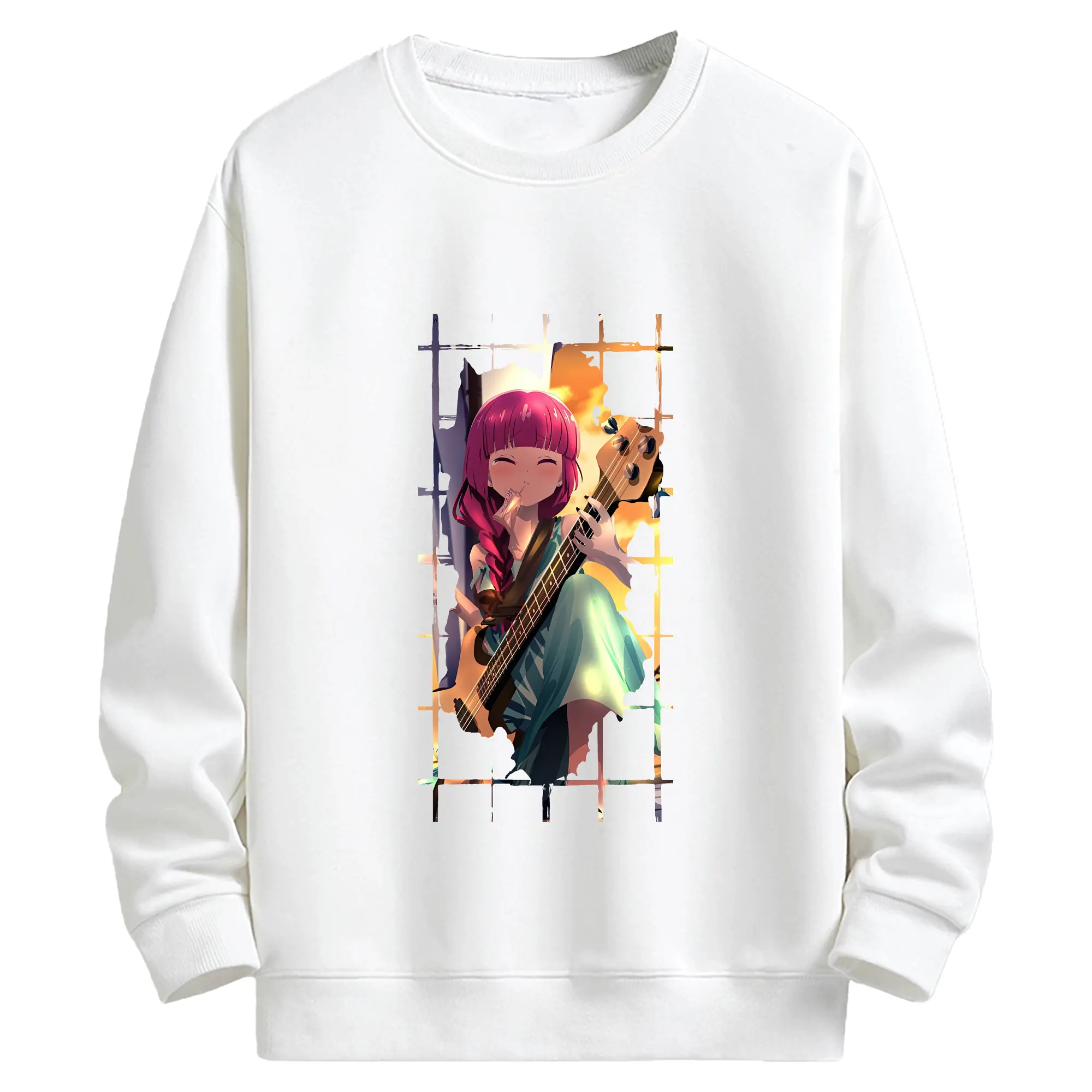 ぼっちざろっく！ グッズ,廣井きくり - キッズ クルーネックスウェットシャツ ・ フロントプリント ・ 綿80％ ポリエステル20％ ・ 快適 通学 スポーツ 日常使い お散歩用