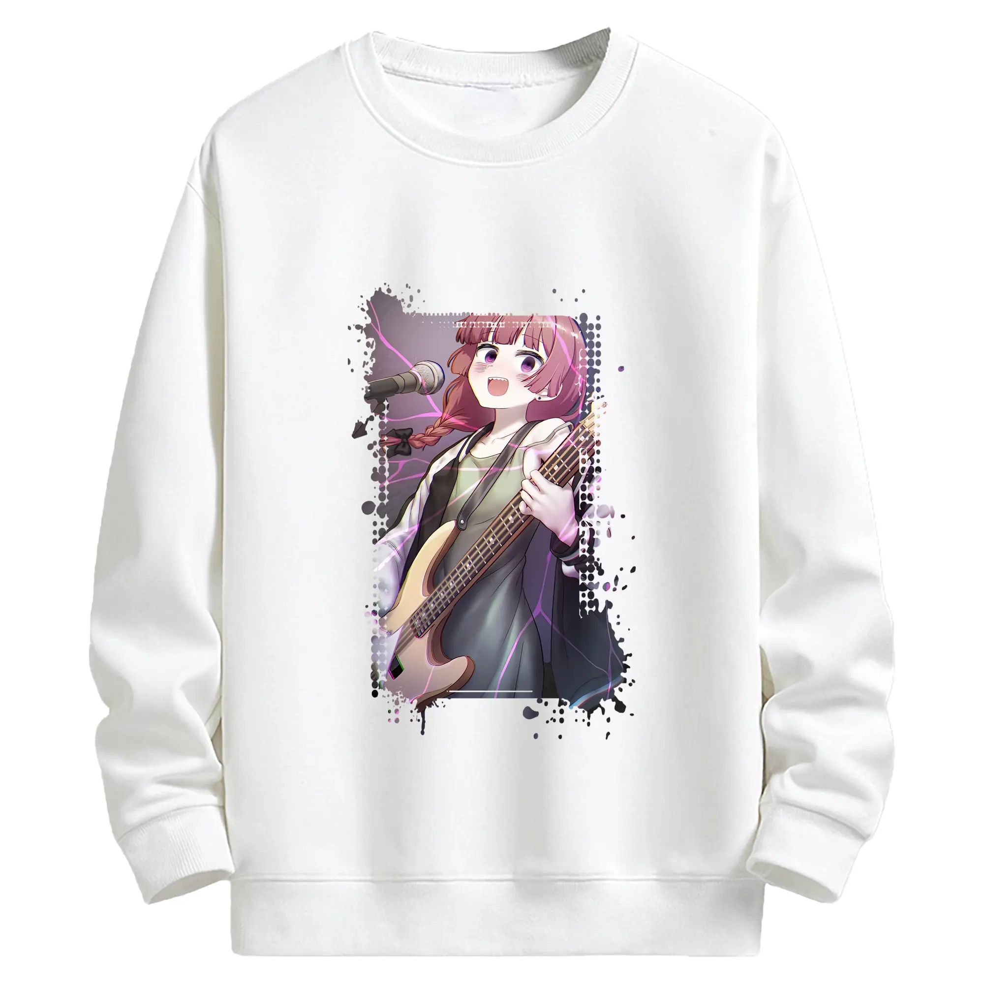 ぼっちざろっく！ グッズ,廣井きくり - キッズ クルーネックスウェットシャツ ・ フロントプリント ・ 綿80％ ポリエステル20％ ・ 快適 通学 スポーツ 日常使い お散歩用