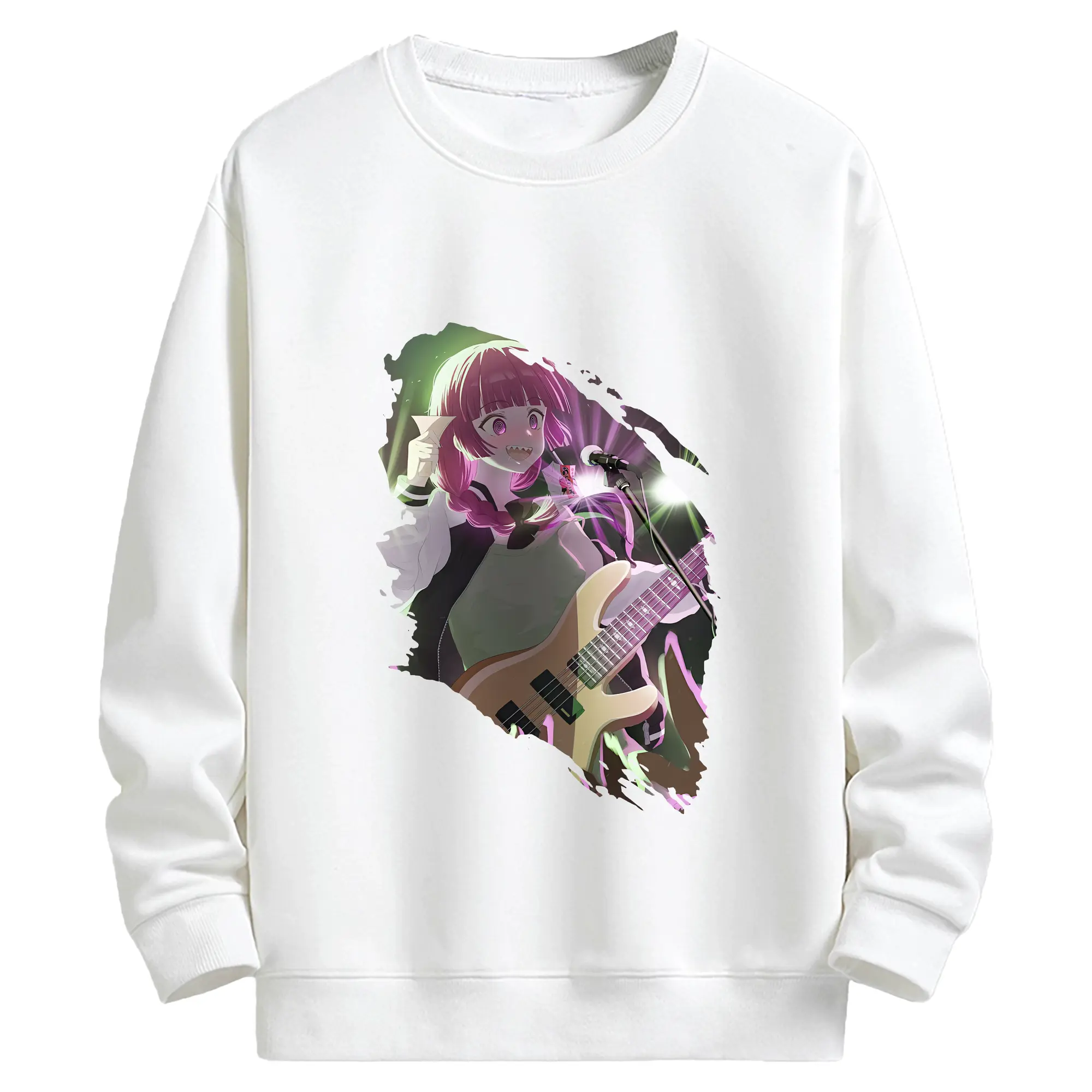 ぼっちざろっく！ グッズ,廣井きくり - キッズ クルーネックスウェットシャツ ・ フロントプリント ・ 綿80％ ポリエステル20％ ・ 快適 通学 スポーツ 日常使い お散歩用