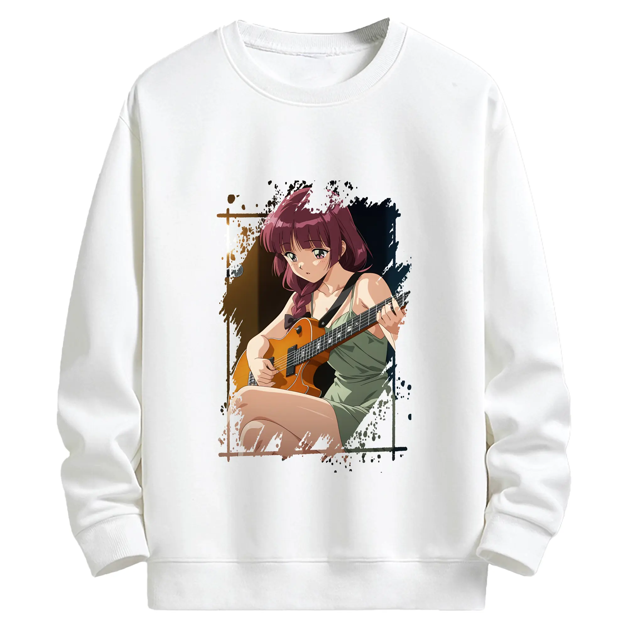 ぼっちざろっく！ グッズ,廣井きくり - キッズ クルーネックスウェットシャツ ・ フロントプリント ・ 綿80％ ポリエステル20％ ・ 快適 通学 スポーツ 日常使い お散歩用