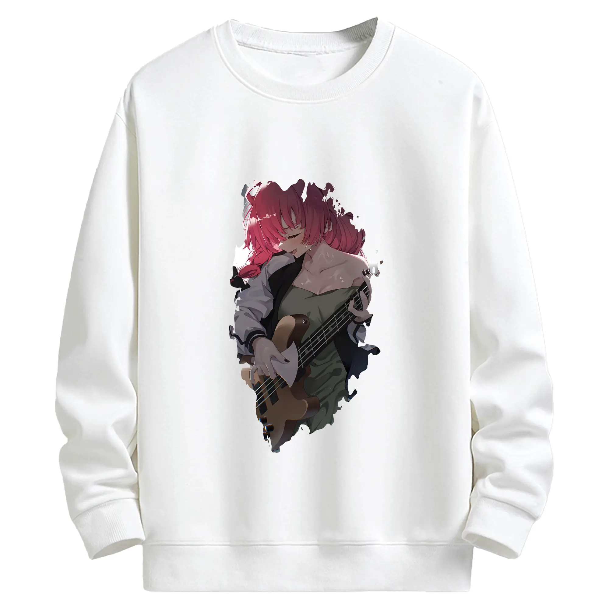 ぼっちざろっく！ グッズ,廣井きくり - キッズ クルーネックスウェットシャツ ・ フロントプリント ・ 綿80％ ポリエステル20％ ・ 快適 通学 スポーツ 日常使い お散歩用