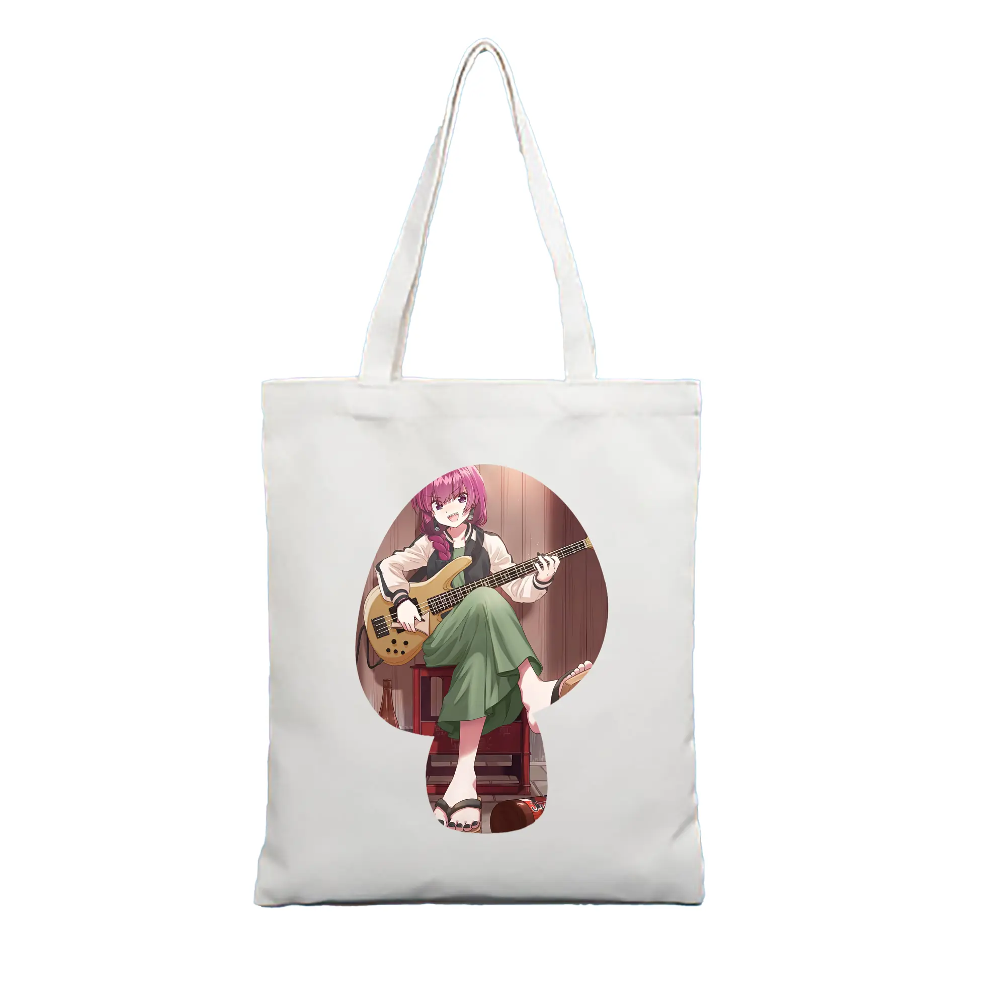 ぼっちざろっく！ グッズ,廣井きくり - 縦型キャンバス手提げバッグ（トートバッグ） ・ キャンバス素材 ・ ショッピング用 ・ 軽量 丈夫 お手入れ簡単