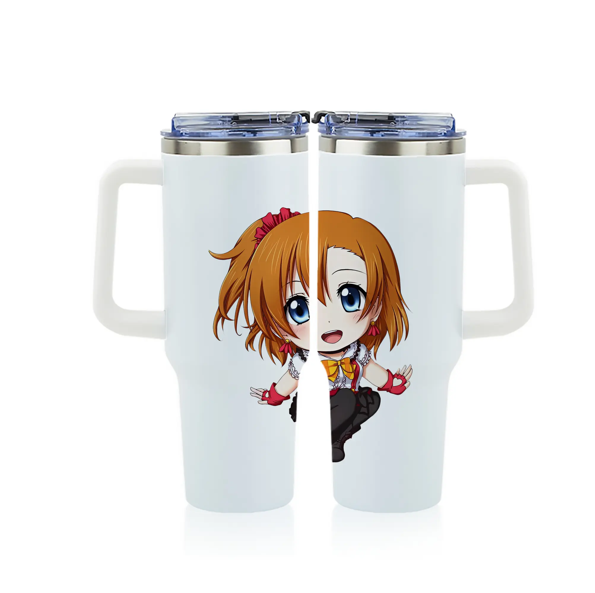 Love Live! グッズ,高坂穂乃果 - 1200mL フルプリント車用タンブラー ・ 304ステンレス 内側 ・ 201ステンレス 外側 ・ 保温 保冷 ・ 通勤 ドライブ アウトドア用
