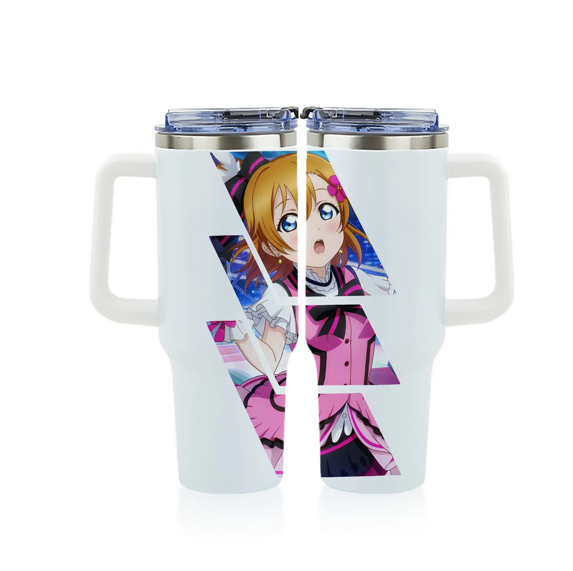 Love Live! グッズ,高坂穂乃果 - 1200mL フルプリント車用タンブラー ・ 304ステンレス 内側 ・ 201ステンレス 外側 ・ 保温 保冷 ・ 通勤 ドライブ アウトドア用