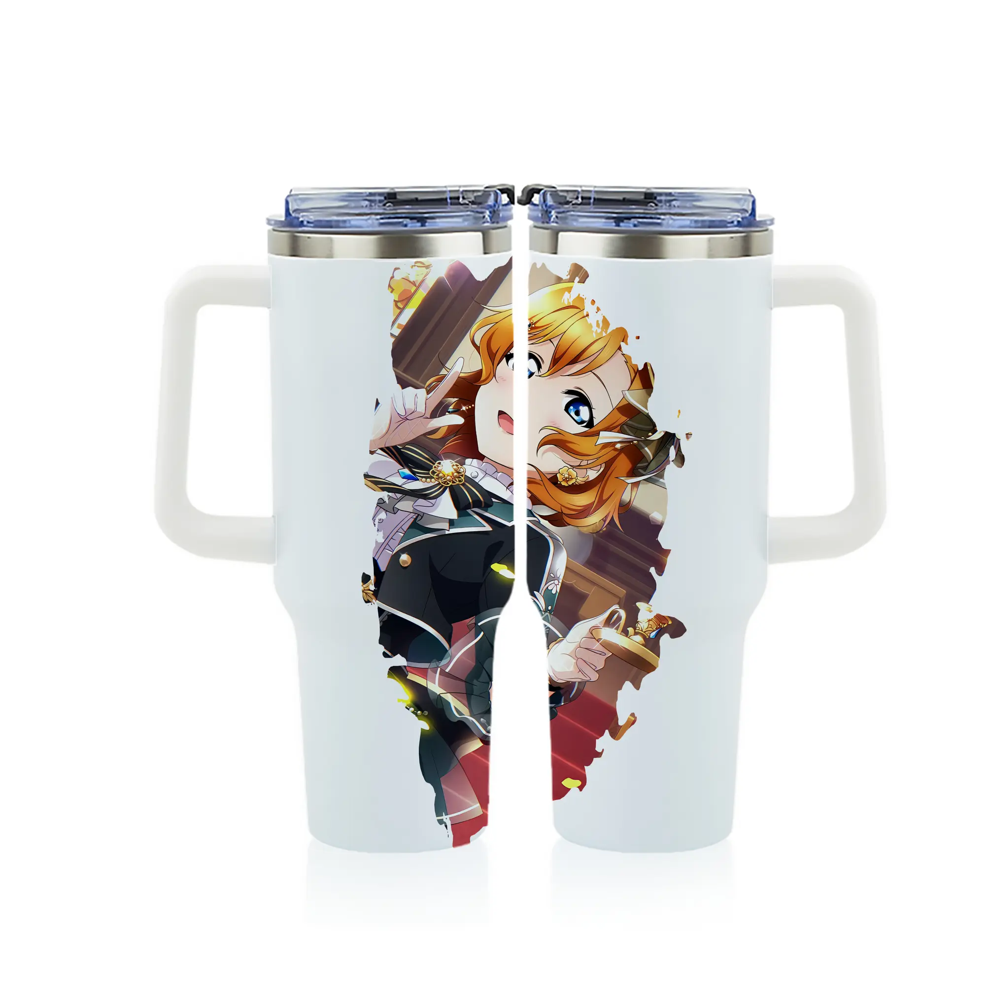 Love Live! グッズ,高坂穂乃果 - 1200mL フルプリント車用タンブラー ・ 304ステンレス 内側 ・ 201ステンレス 外側 ・ 保温 保冷 ・ 通勤 ドライブ アウトドア用