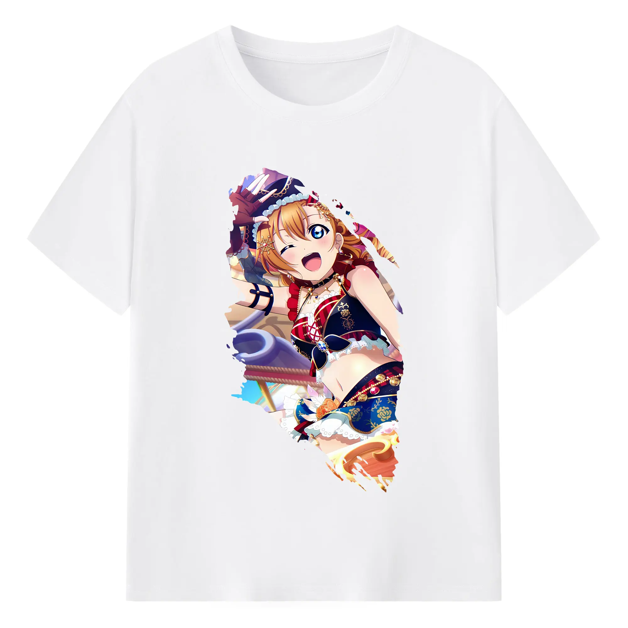Love Live! グッズ,高坂穂乃果 - 綿100％ 半袖Tシャツ ・ フロントプリント ・ 快適 通気性 ・ 日常使い 散歩 スポーツ用