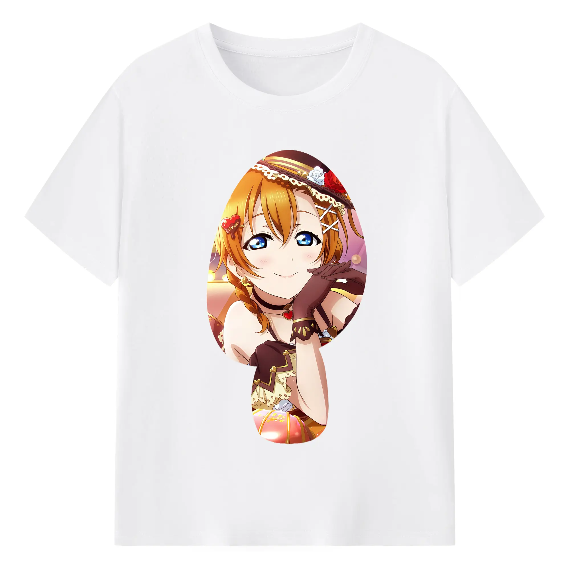 Love Live! グッズ,高坂穂乃果 - 綿100％ 半袖Tシャツ ・ フロントプリント ・ 快適 通気性 ・ 日常使い 散歩 スポーツ用
