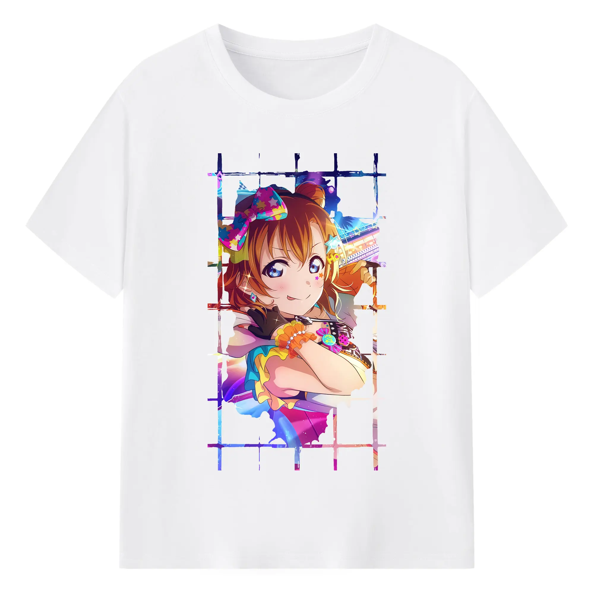 Love Live! グッズ,高坂穂乃果 - 綿100％ 半袖Tシャツ ・ フロントプリント ・ 快適 通気性 ・ 日常使い 散歩 スポーツ用