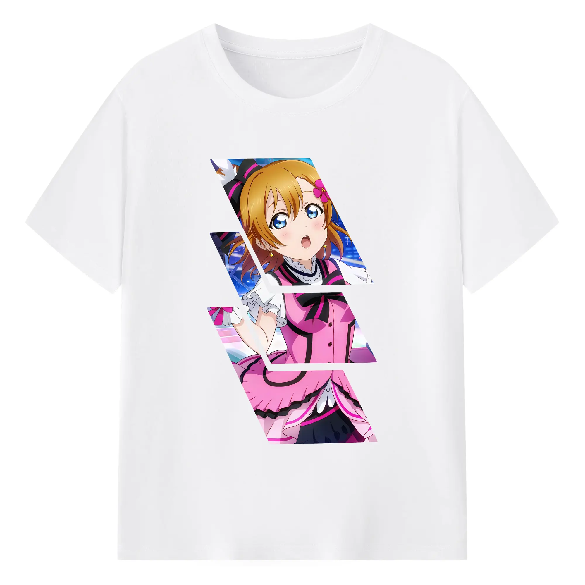 Love Live! グッズ,高坂穂乃果 - 綿100％ 半袖Tシャツ ・ フロントプリント ・ 快適 通気性 ・ 日常使い 散歩 スポーツ用