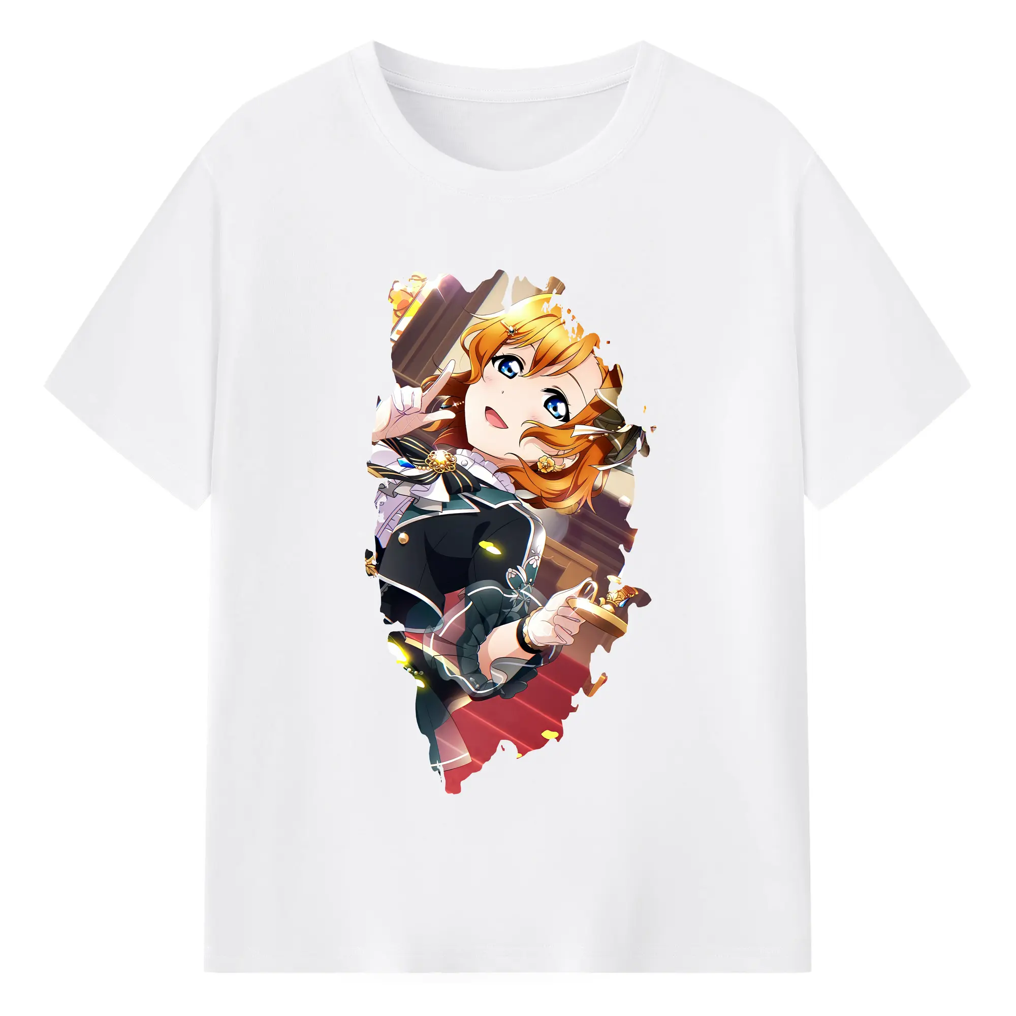 Love Live! グッズ,高坂穂乃果 - 綿100％ 半袖Tシャツ ・ フロントプリント ・ 快適 通気性 ・ 日常使い 散歩 スポーツ用
