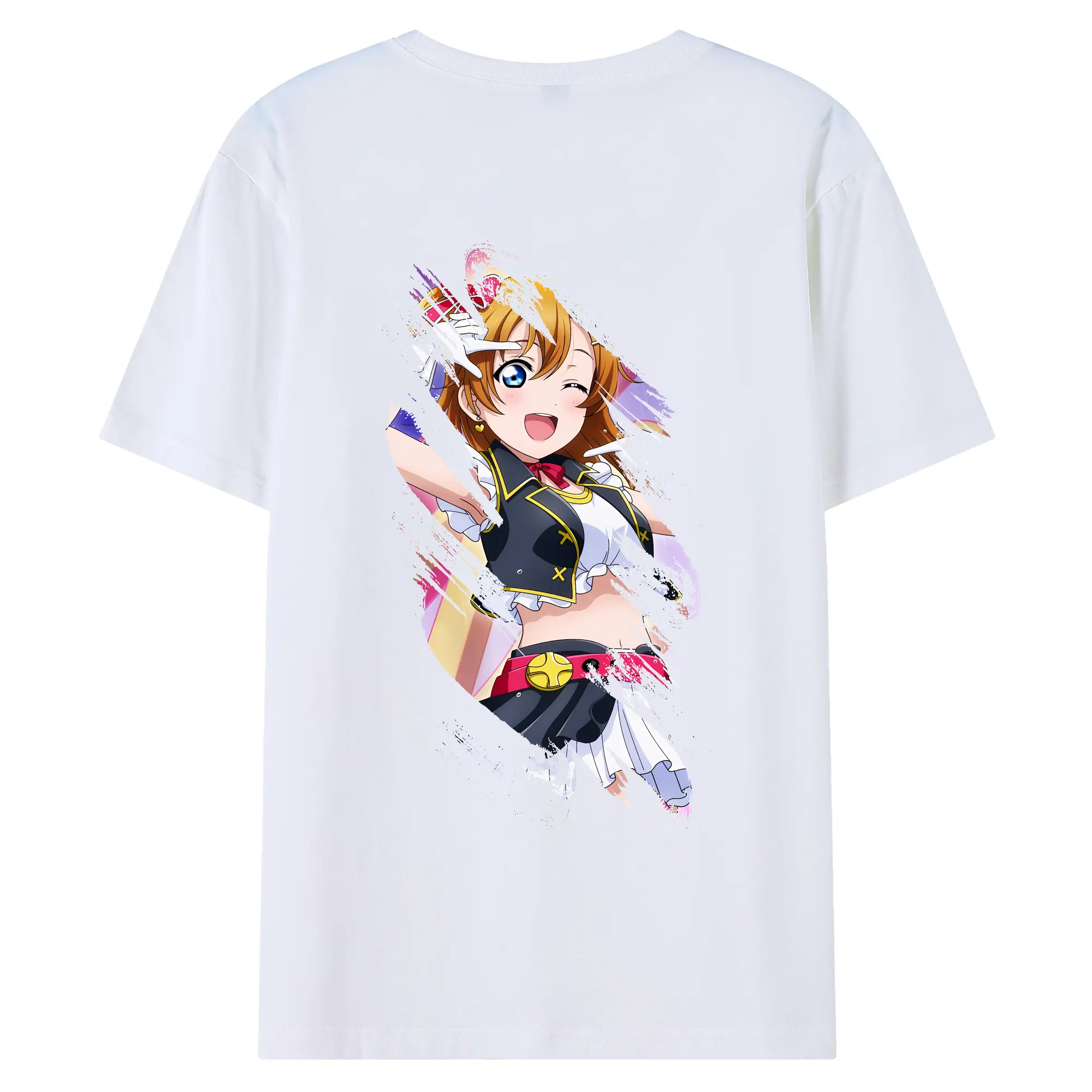 Love Live! グッズ,高坂穂乃果 - 綿100％ 半袖Tシャツ ・ バックプリント ・ 快適 通気性 ・ 日常使い 散歩 スポーツ用