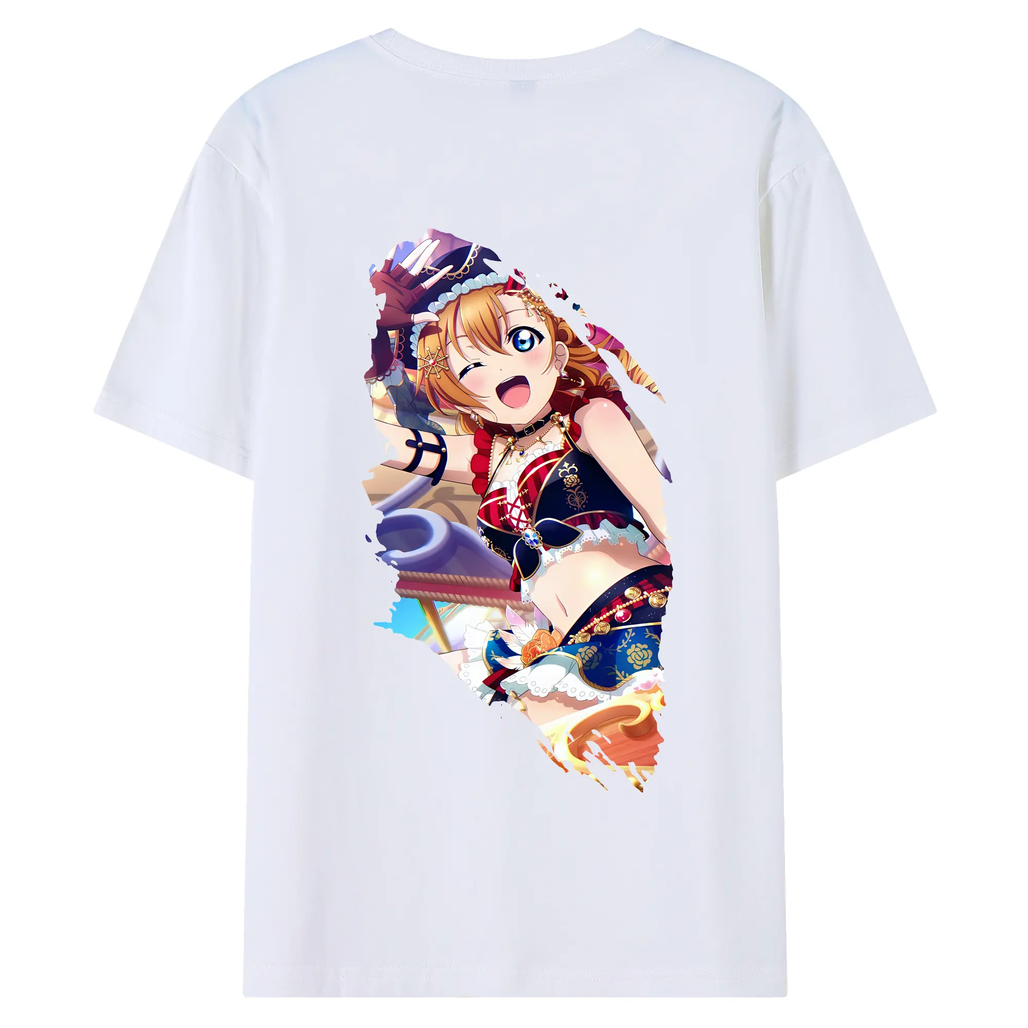 Love Live! グッズ,高坂穂乃果 - 綿100％ 半袖Tシャツ ・ バックプリント ・ 快適 通気性 ・ 日常使い 散歩 スポーツ用
