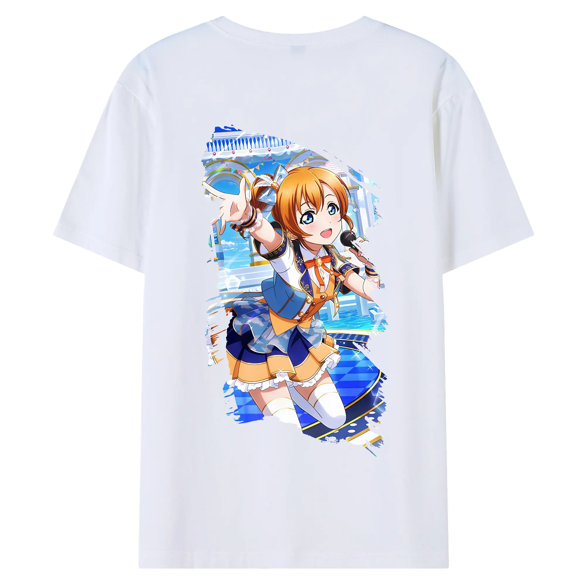 Love Live! グッズ,高坂穂乃果 - 綿100％ 半袖Tシャツ ・ バックプリント ・ 快適 通気性 ・ 日常使い 散歩 スポーツ用