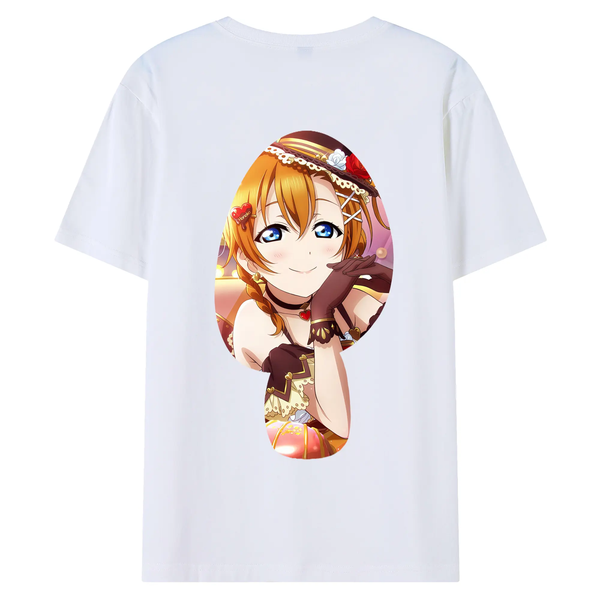 Love Live! グッズ,高坂穂乃果 - 綿100％ 半袖Tシャツ ・ バックプリント ・ 快適 通気性 ・ 日常使い 散歩 スポーツ用