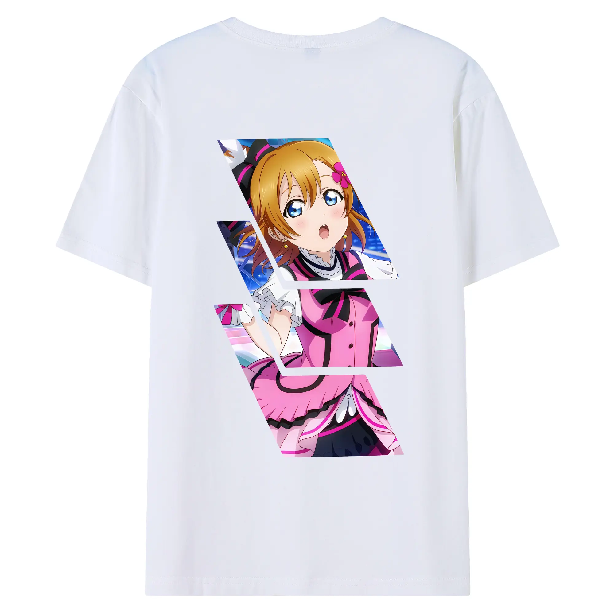 Love Live! グッズ,高坂穂乃果 - 綿100％ 半袖Tシャツ ・ バックプリント ・ 快適 通気性 ・ 日常使い 散歩 スポーツ用