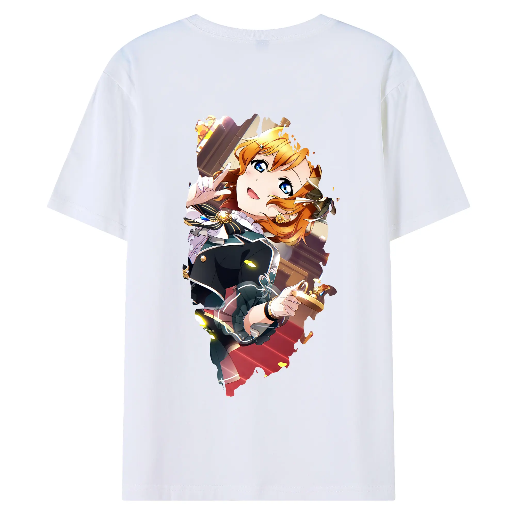 Love Live! グッズ,高坂穂乃果 - 綿100％ 半袖Tシャツ ・ バックプリント ・ 快適 通気性 ・ 日常使い 散歩 スポーツ用