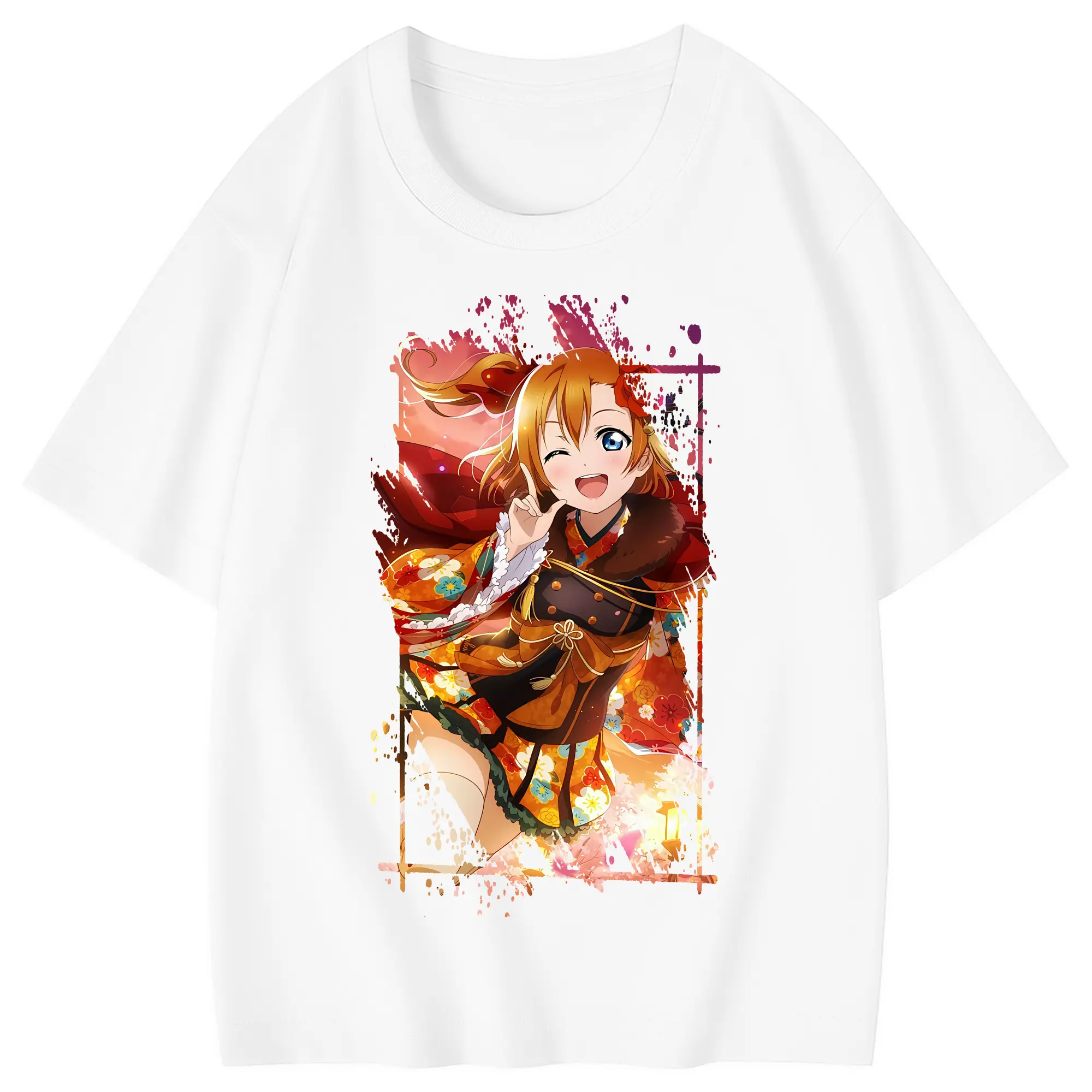 Love Live! グッズ,高坂穂乃果 - 綿100％ キッズTシャツ ・ フロントプリント ・ 快適 通気性 ・ スポーツ カジュアル 散歩用