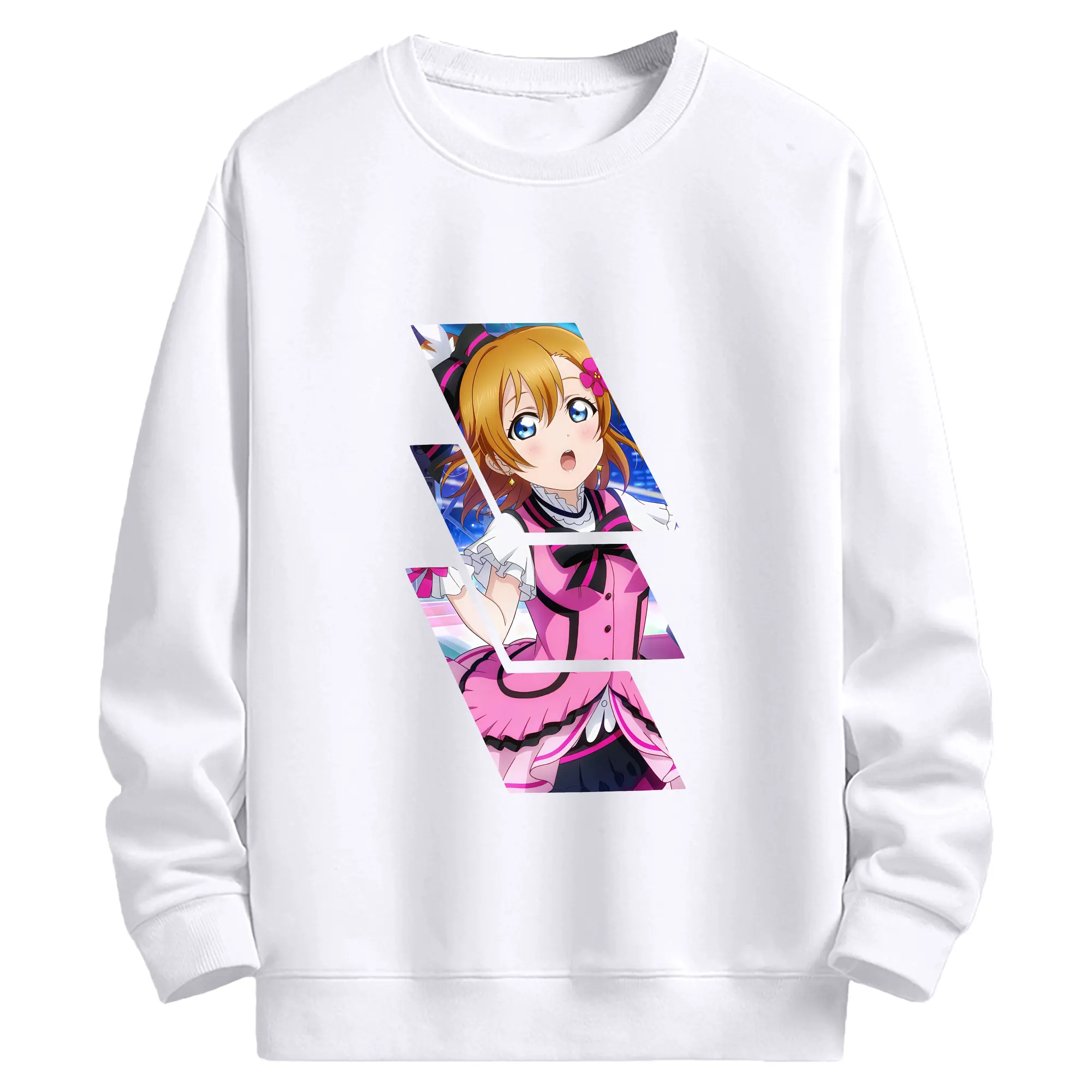 Love Live! グッズ,高坂穂乃果 - 高品質 クルーネック スウェット ・ コットン59％ ポリエステル41％ ・ ユニセックス 長袖 トレーナー ・ カジュアル デイリー スポーツ 散歩用