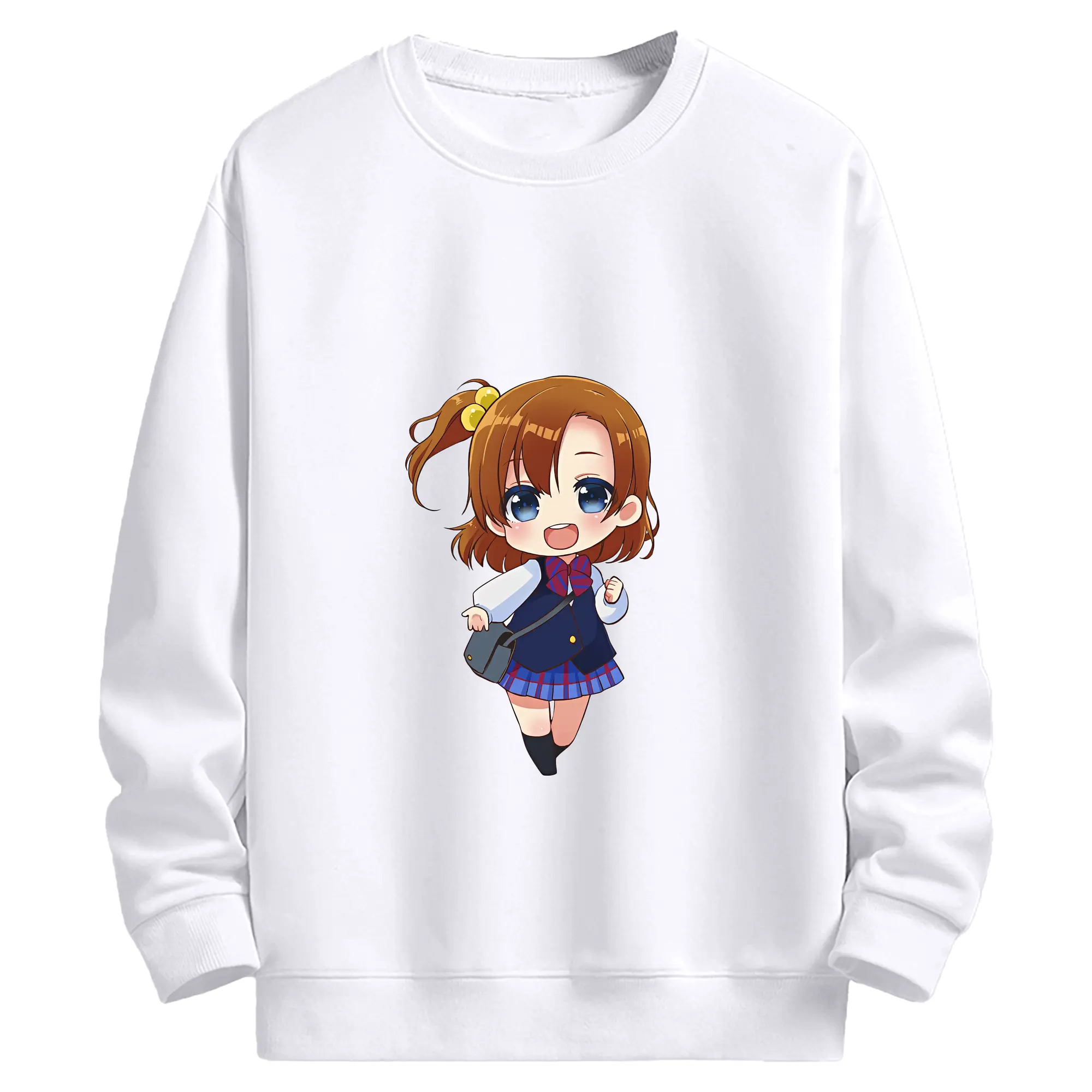 Love Live! グッズ,高坂穂乃果 - 高品質 クルーネック スウェット ・ コットン59％ ポリエステル41％ ・ ユニセックス 長袖 トレーナー ・ カジュアル デイリー スポーツ 散歩用