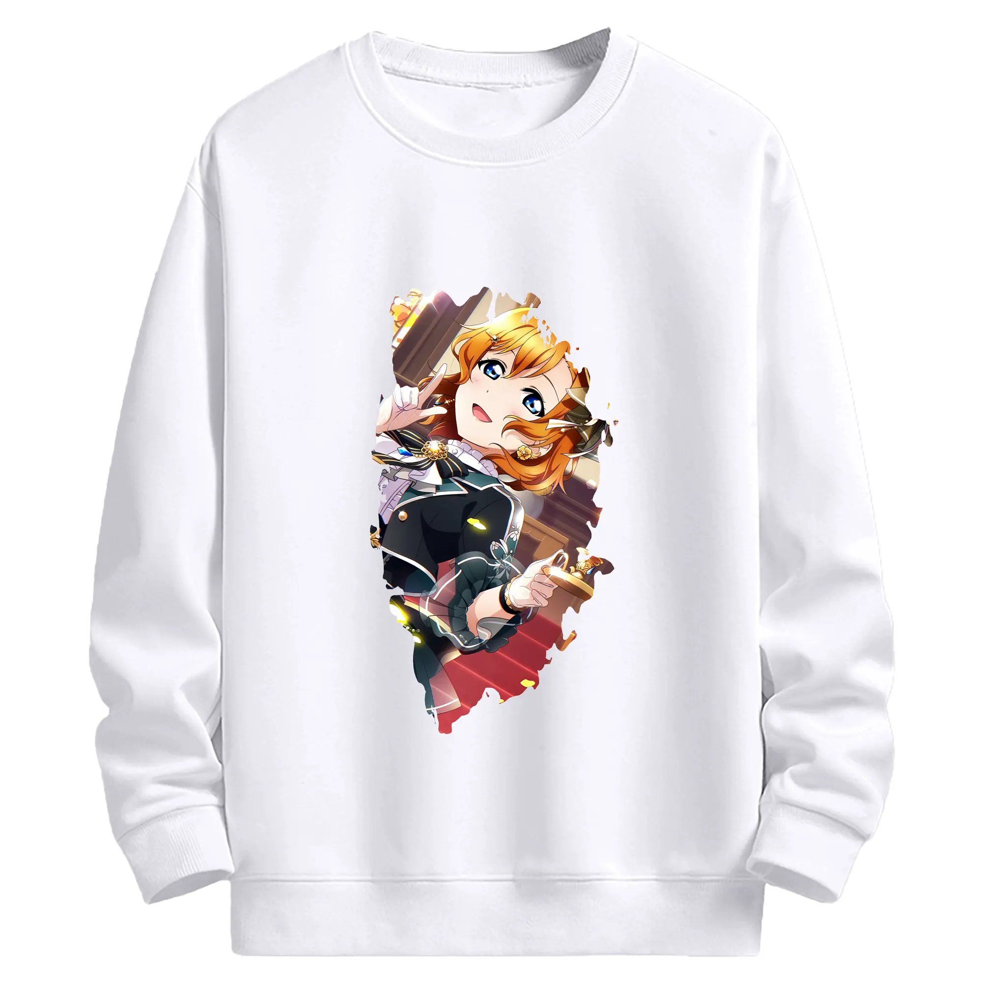 Love Live! グッズ,高坂穂乃果 - 高品質 クルーネック スウェット ・ コットン59％ ポリエステル41％ ・ ユニセックス 長袖 トレーナー ・ カジュアル デイリー スポーツ 散歩用