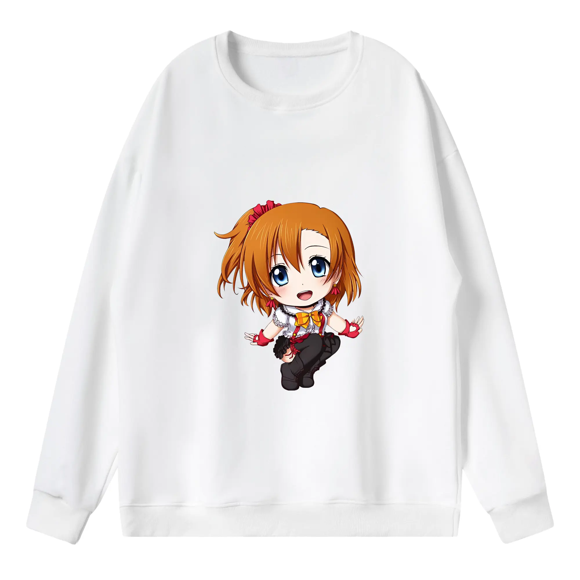 Love Live! グッズ,高坂穂乃果 - 薄手 クルーネック スウェット 裏毛260g · ポリエステル 春秋向け カジュアル 男女兼用 · トレーナー デイリー スポーツ 散歩に最適